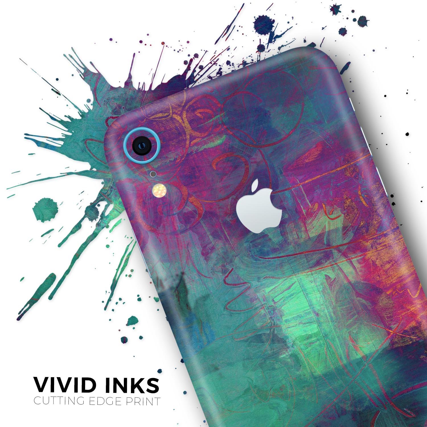 Abstract Oil Painting V3 skin for Apple iPhone, showcasing vibrant colors and artistic design, perfect for personalizing your device.