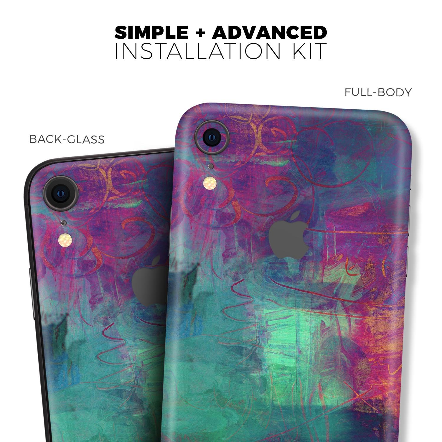 Abstract Oil Painting V3 skin for Apple iPhone, showcasing vibrant colors and artistic design, perfect for personalizing your device.