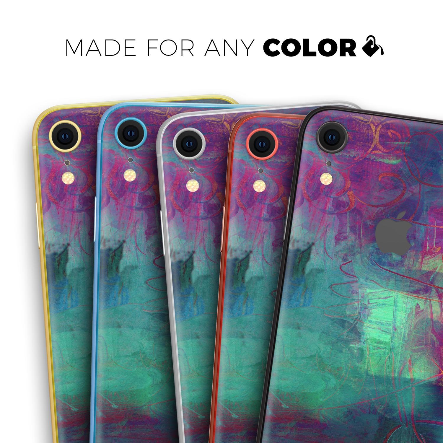 Abstract Oil Painting V3 skin for Apple iPhone, showcasing vibrant colors and artistic design, perfect for personalizing your device.