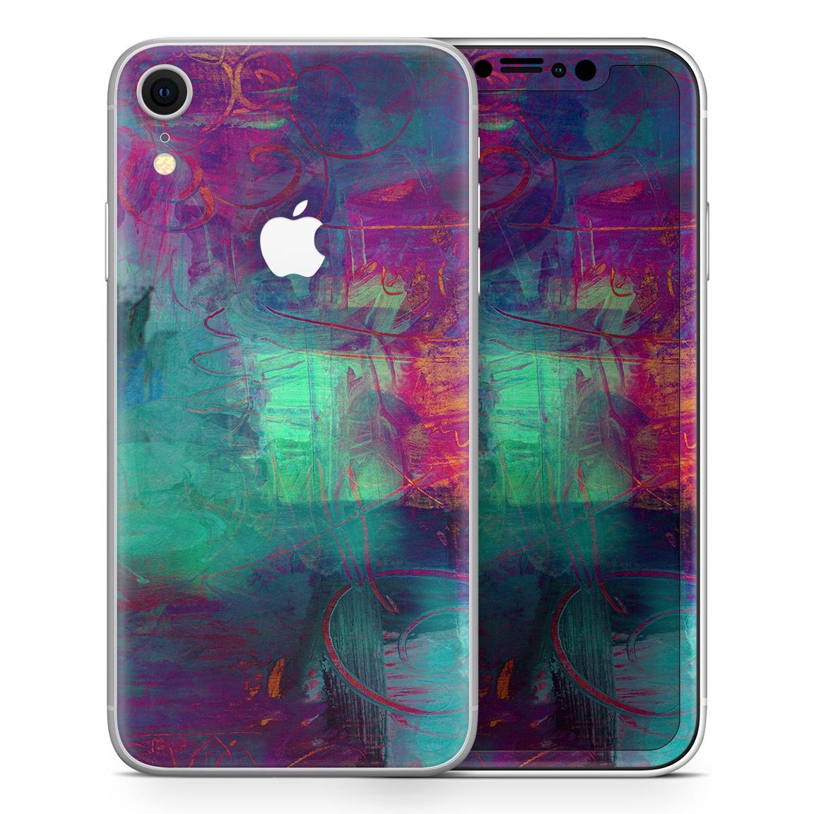 Abstract Oil Painting V3 skin for Apple iPhone, showcasing vibrant colors and artistic design, perfect for personalizing your device.