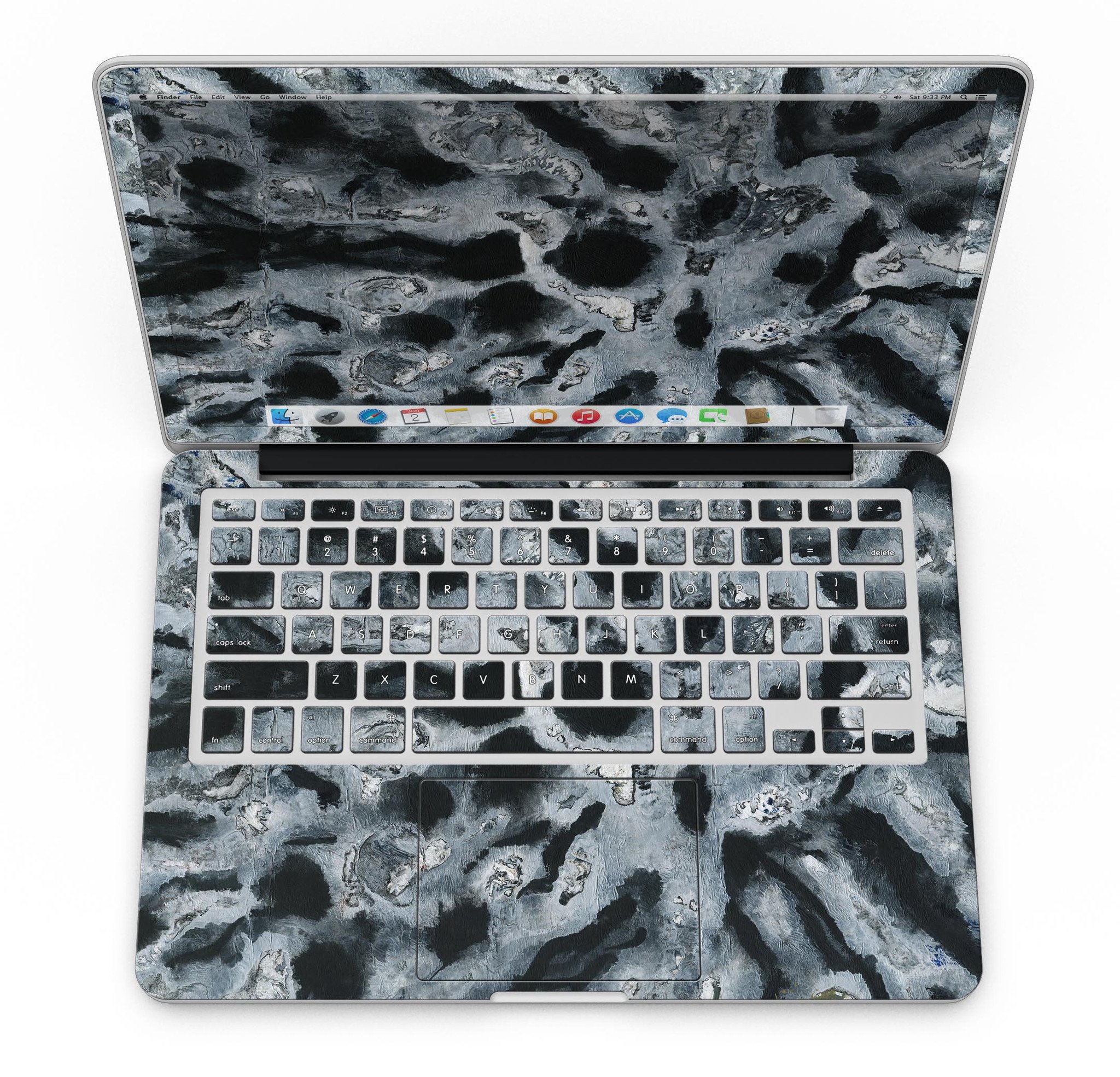 Abstract Paint v4 skin for MacBook Pro with Retina Display, showcasing vibrant colors and a sleek design.