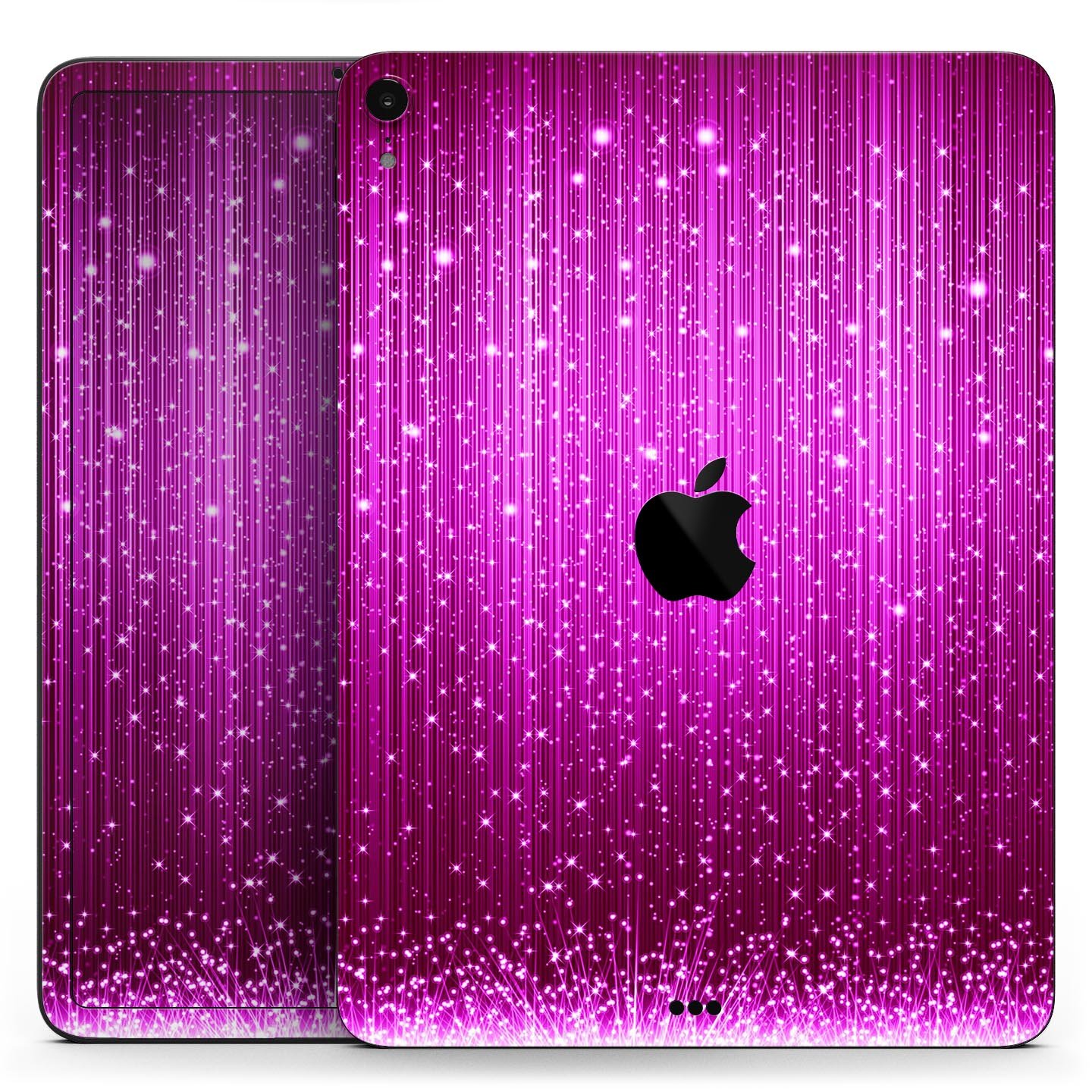 Abstract Pink Neon Rain Curtain skin decal for Apple devices, showcasing vibrant colors and sleek design.