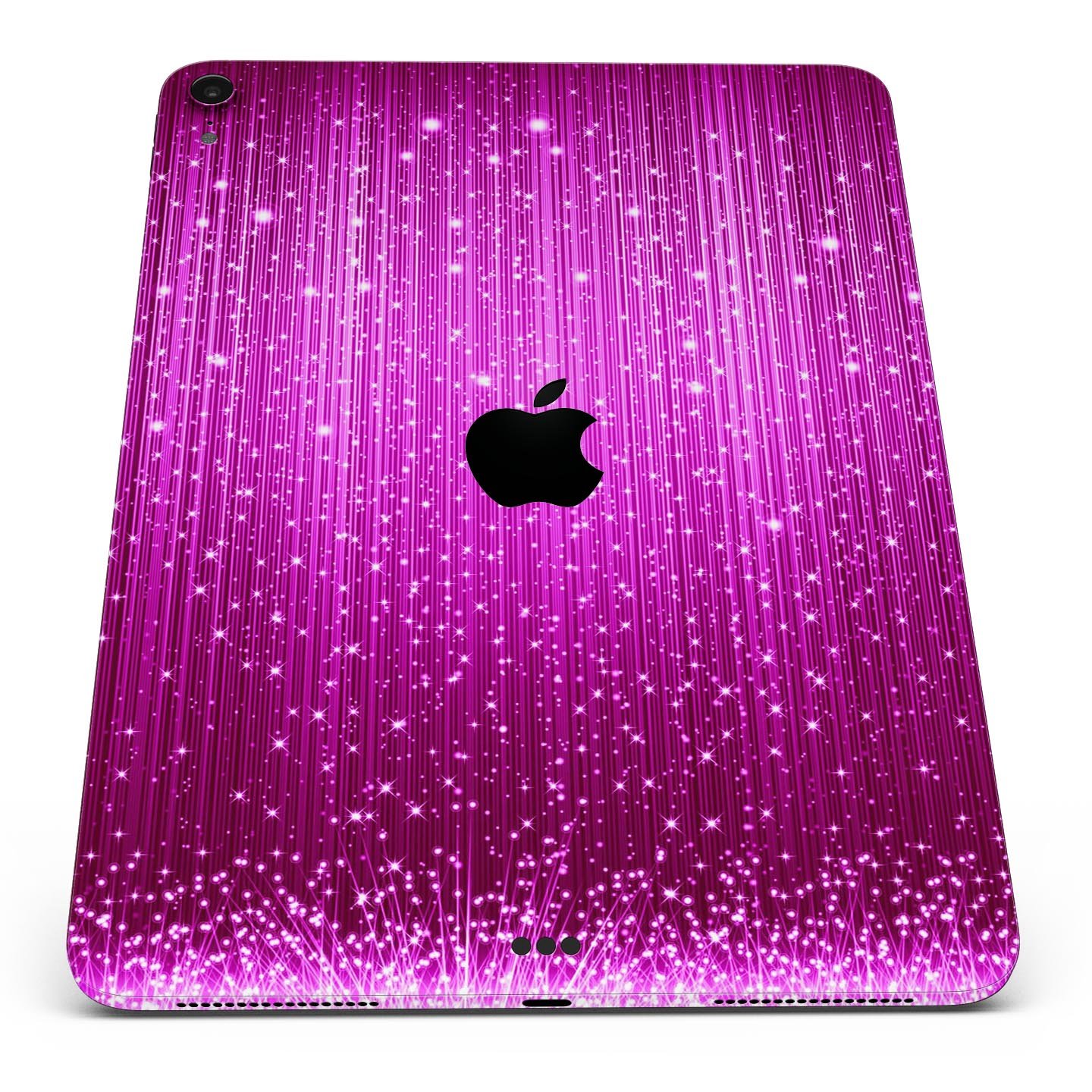 Abstract Pink Neon Rain Curtain skin decal for Apple devices, showcasing vibrant colors and sleek design.