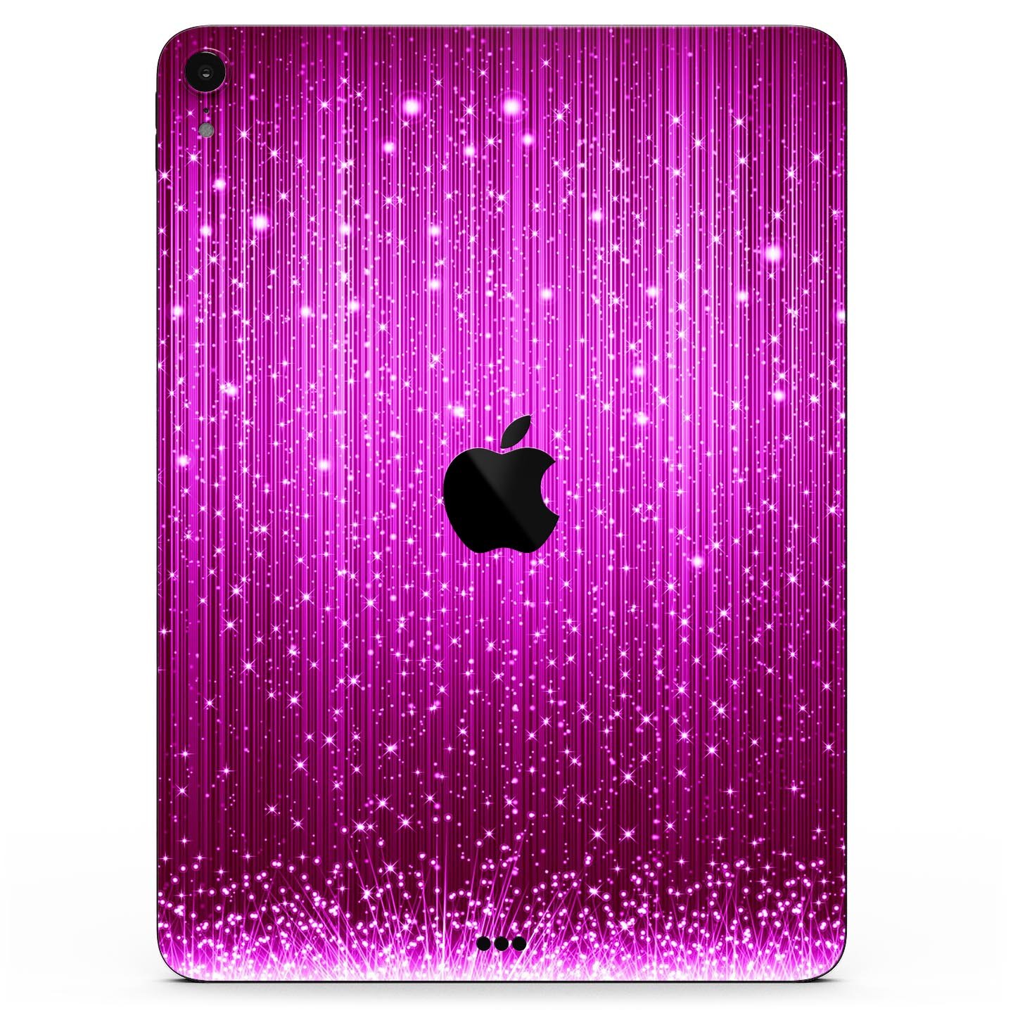 Abstract Pink Neon Rain Curtain skin decal for Apple devices, showcasing vibrant colors and sleek design.