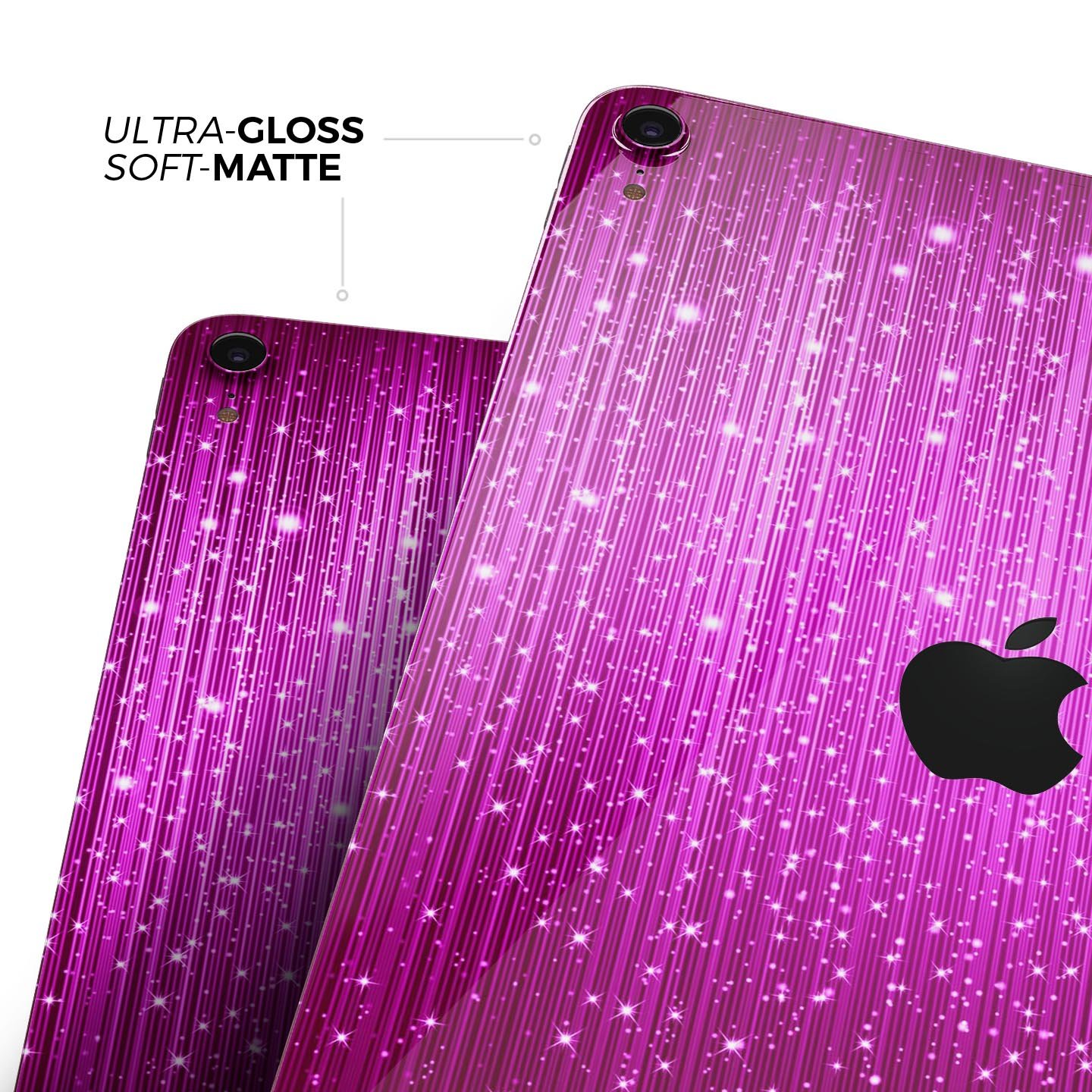 Abstract Pink Neon Rain Curtain skin decal for Apple devices, showcasing vibrant colors and sleek design.