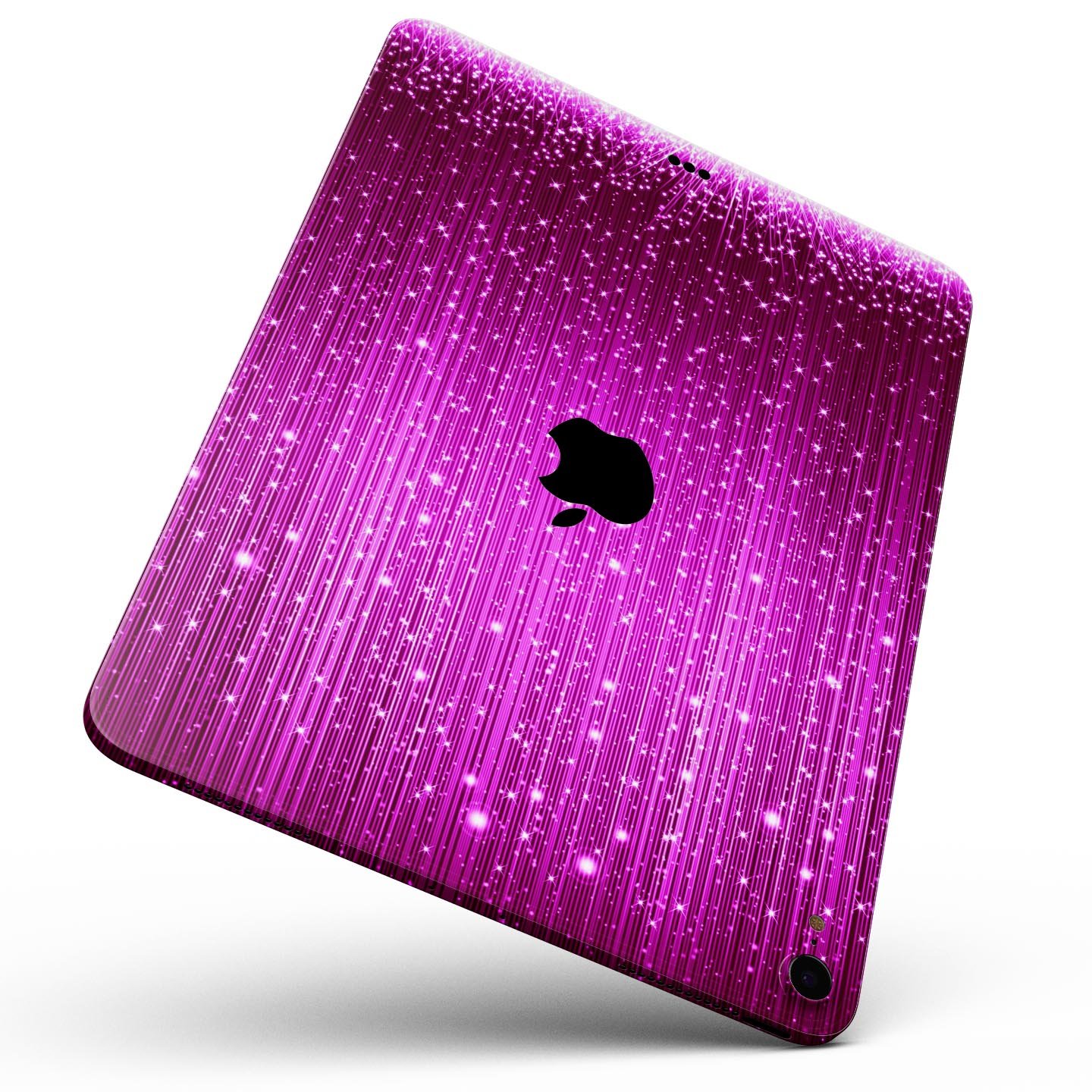 Abstract Pink Neon Rain Curtain skin decal for Apple devices, showcasing vibrant colors and sleek design.