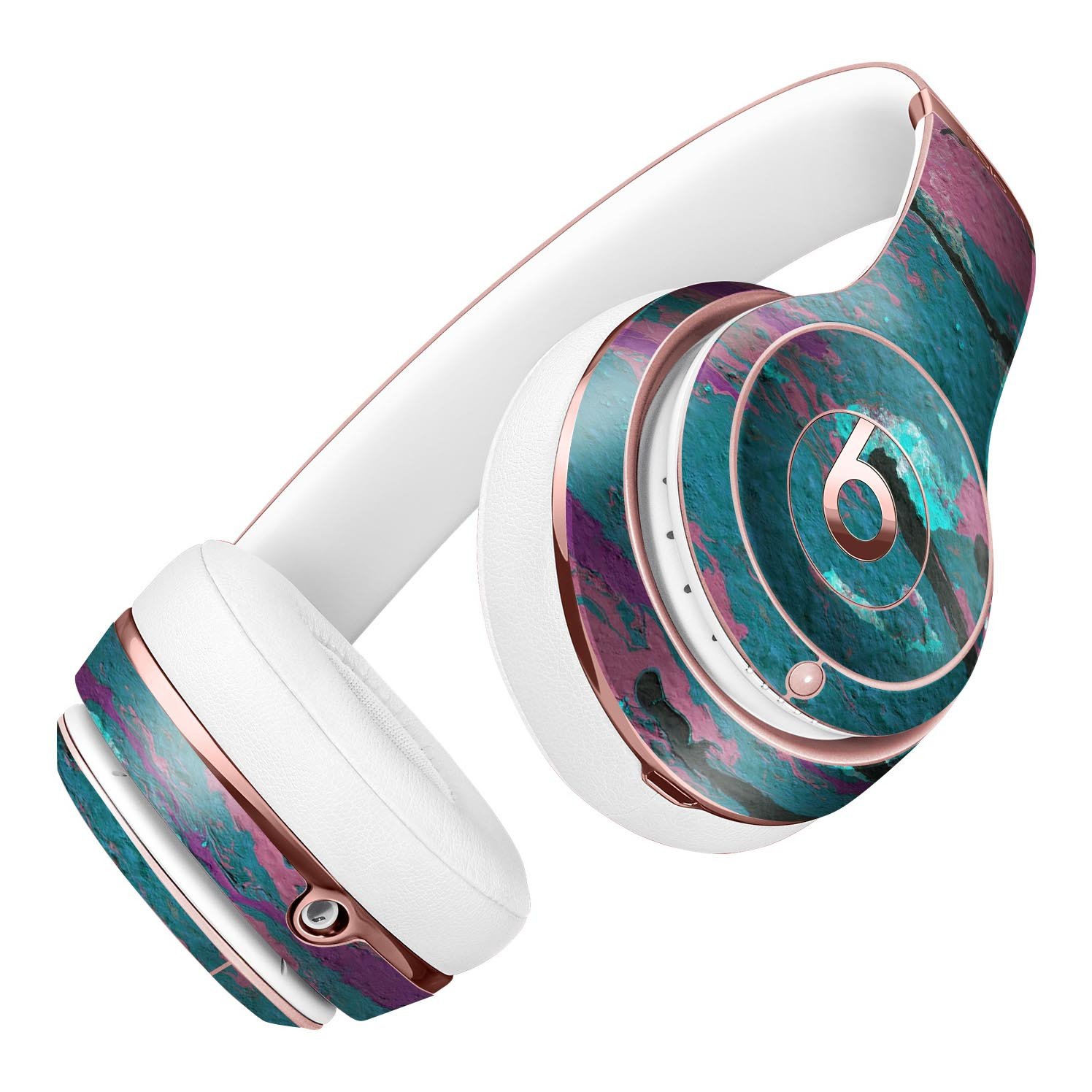 Abstract Retro Pink Wet Paint Skin Kit for Beats by Dre Solo 3 Wireless Headphones, showcasing vibrant colors and a sleek design.