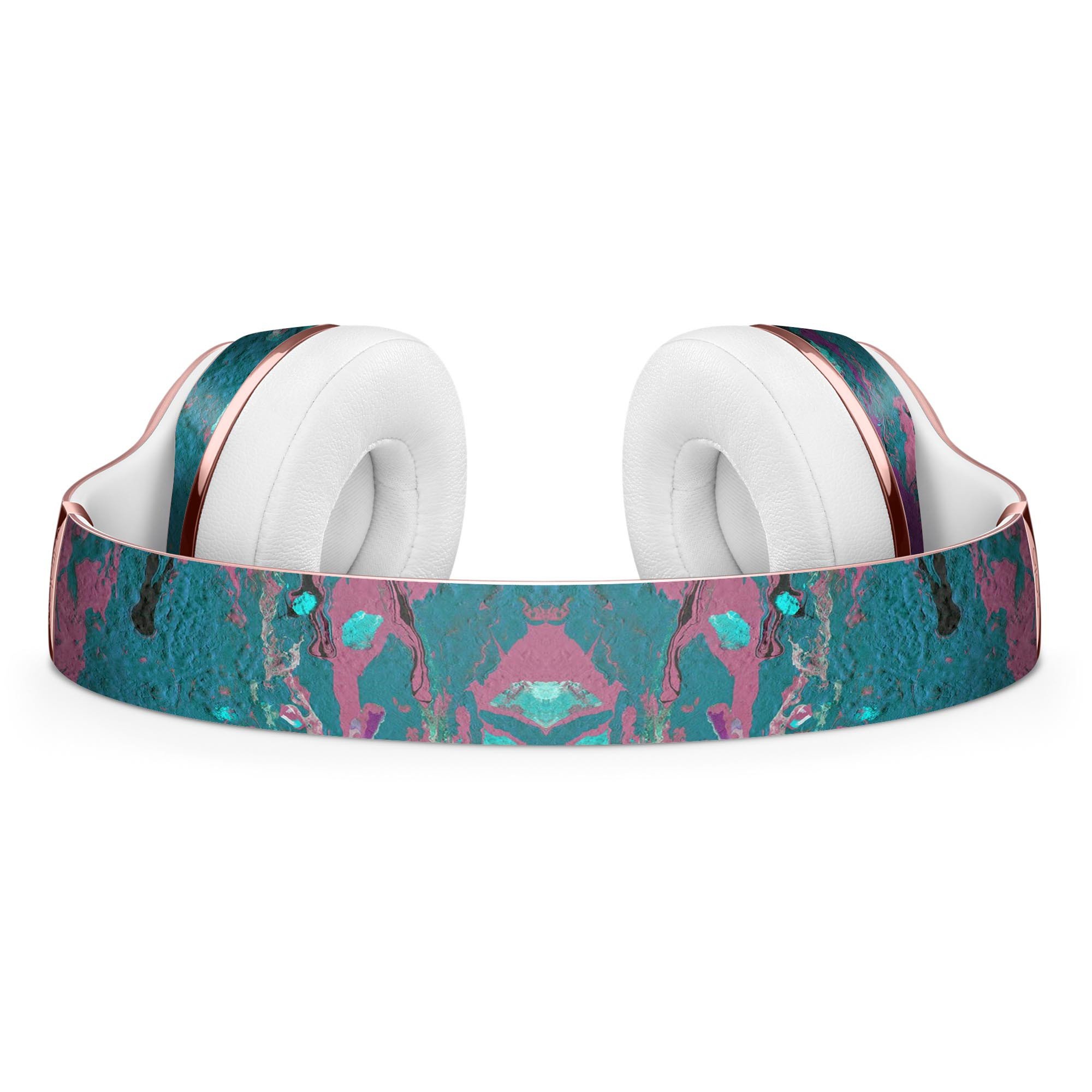 Abstract Retro Pink Wet Paint Skin Kit for Beats by Dre Solo 3 Wireless Headphones, showcasing vibrant colors and a sleek design.