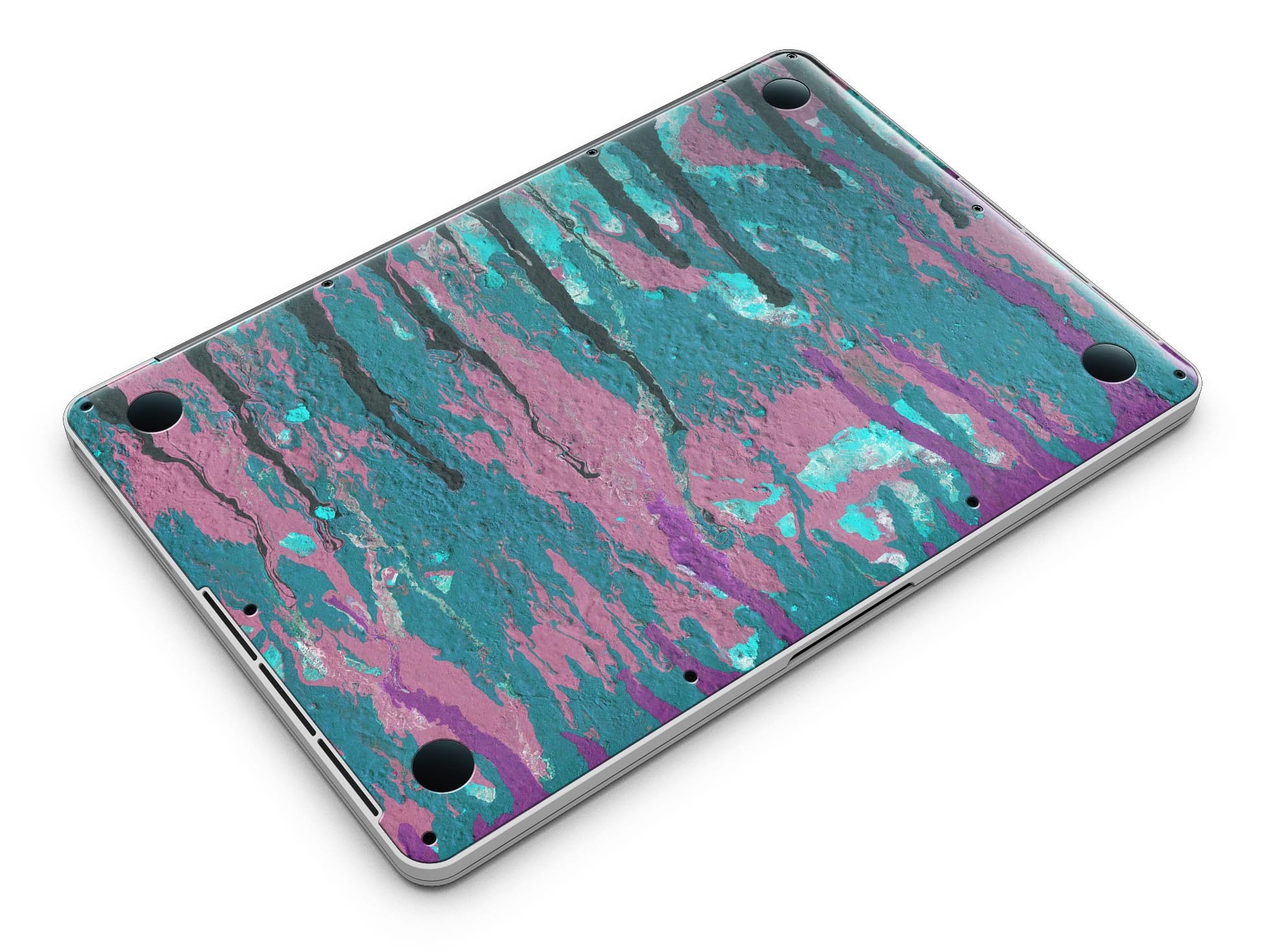 Abstract Retro Pink Wet Paint skin for MacBook Pro with Retina Display, showcasing vibrant colors and a sleek design.