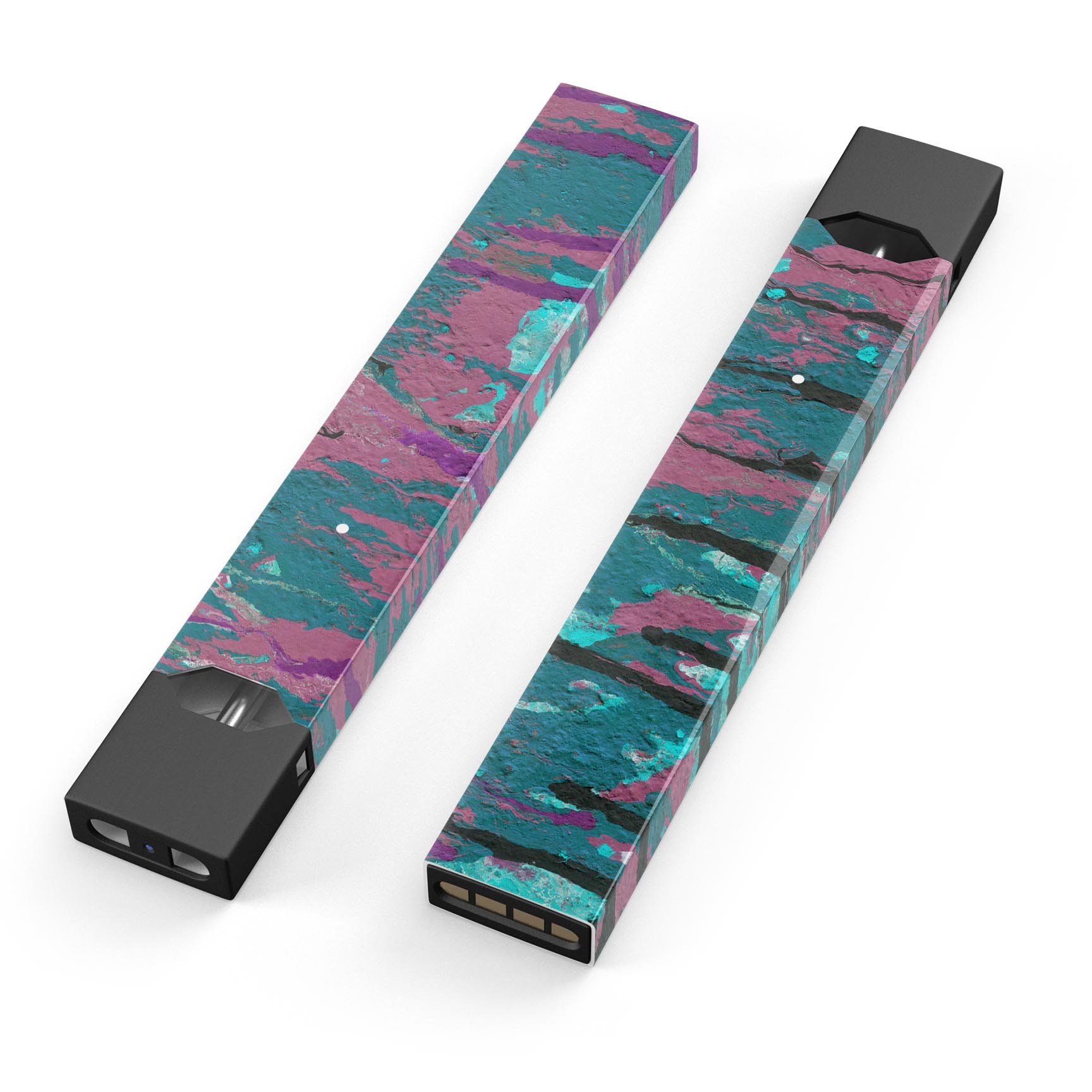 Abstract Retro Pink Wet Paint skin-wrap for JUUL device, showcasing vibrant colors and a stylish design.