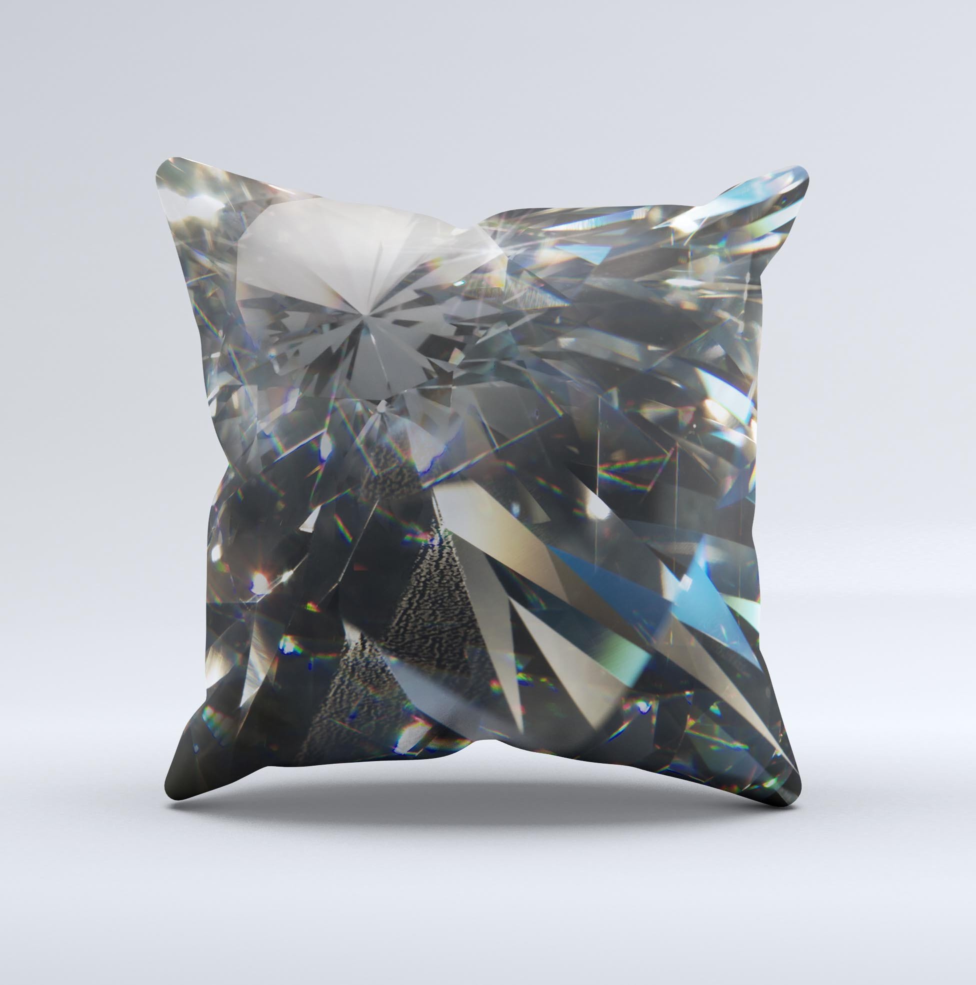 Abstract Shattered Crystal Pattern Decorative Throw Pillow with vibrant colors and unique design, handcrafted in Virginia.