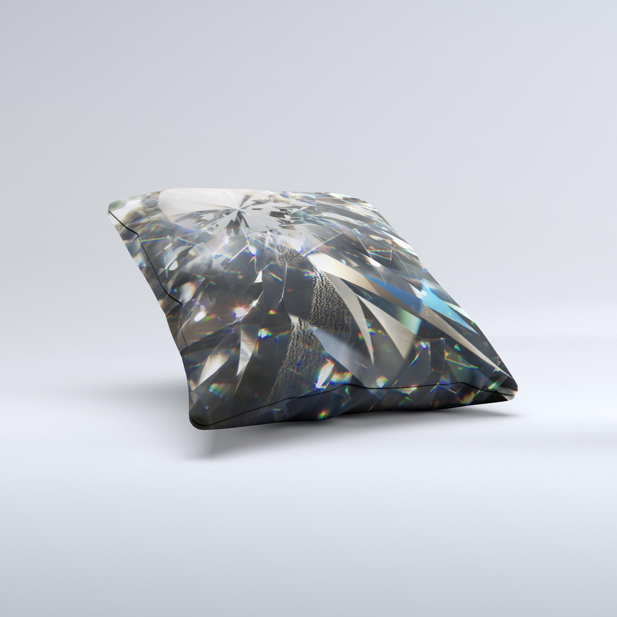 Abstract Shattered Crystal Pattern Decorative Throw Pillow with vibrant colors and unique design, handcrafted in Virginia.