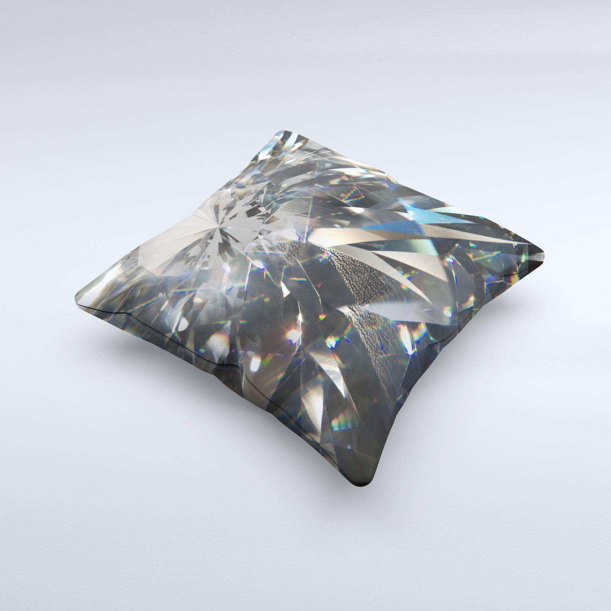 Abstract Shattered Crystal Pattern Decorative Throw Pillow with vibrant colors and unique design, handcrafted in Virginia.