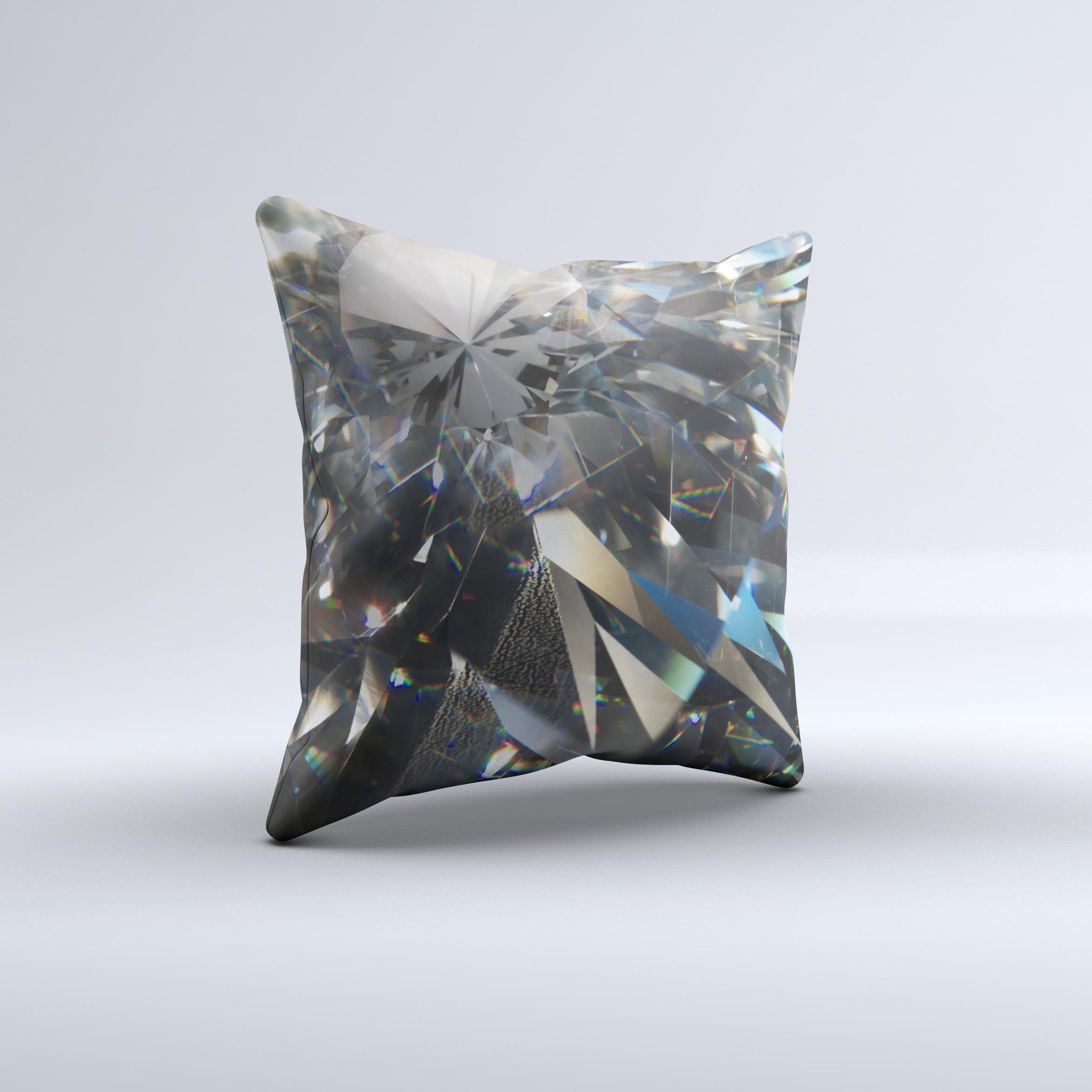 Abstract Shattered Crystal Pattern Decorative Throw Pillow with vibrant colors and unique design, handcrafted in Virginia.