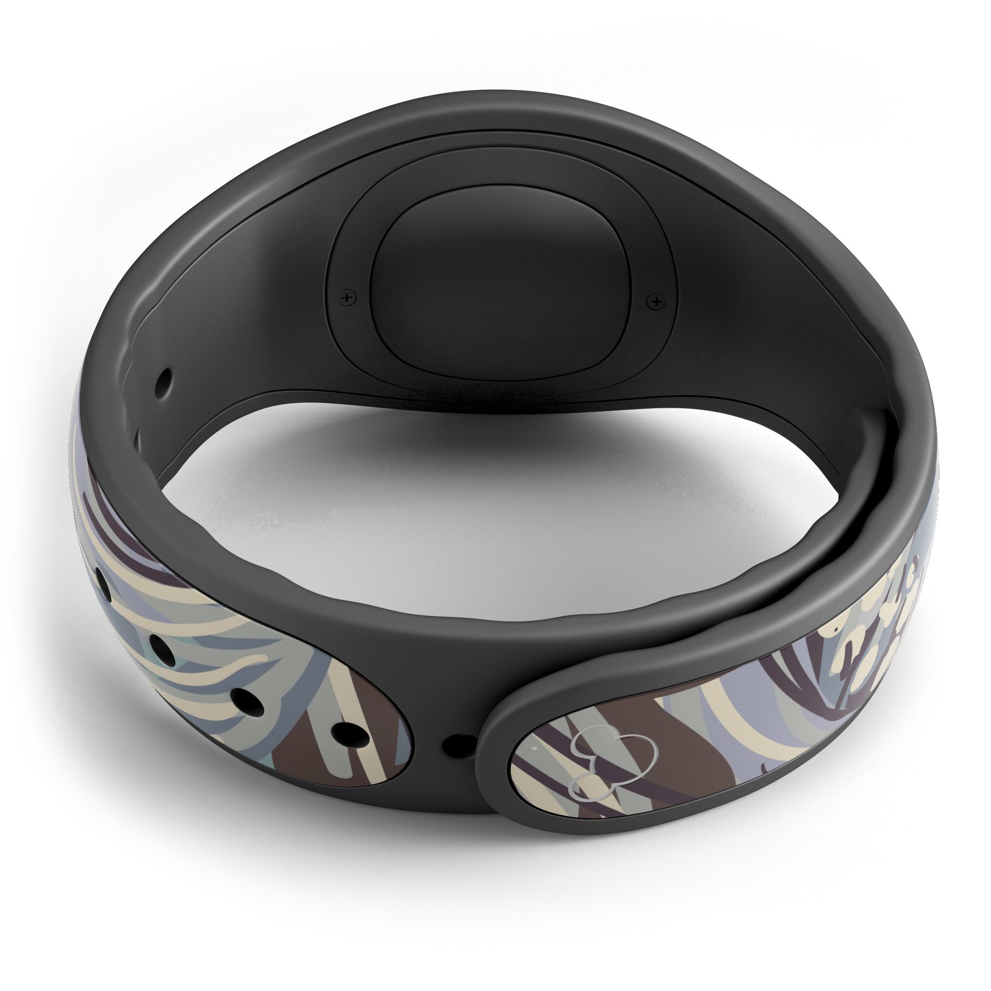 Abstract Subtle Toned Floral Strokes decal skin wrap kit for Disney Magic Band, showcasing floral patterns and vibrant colors.