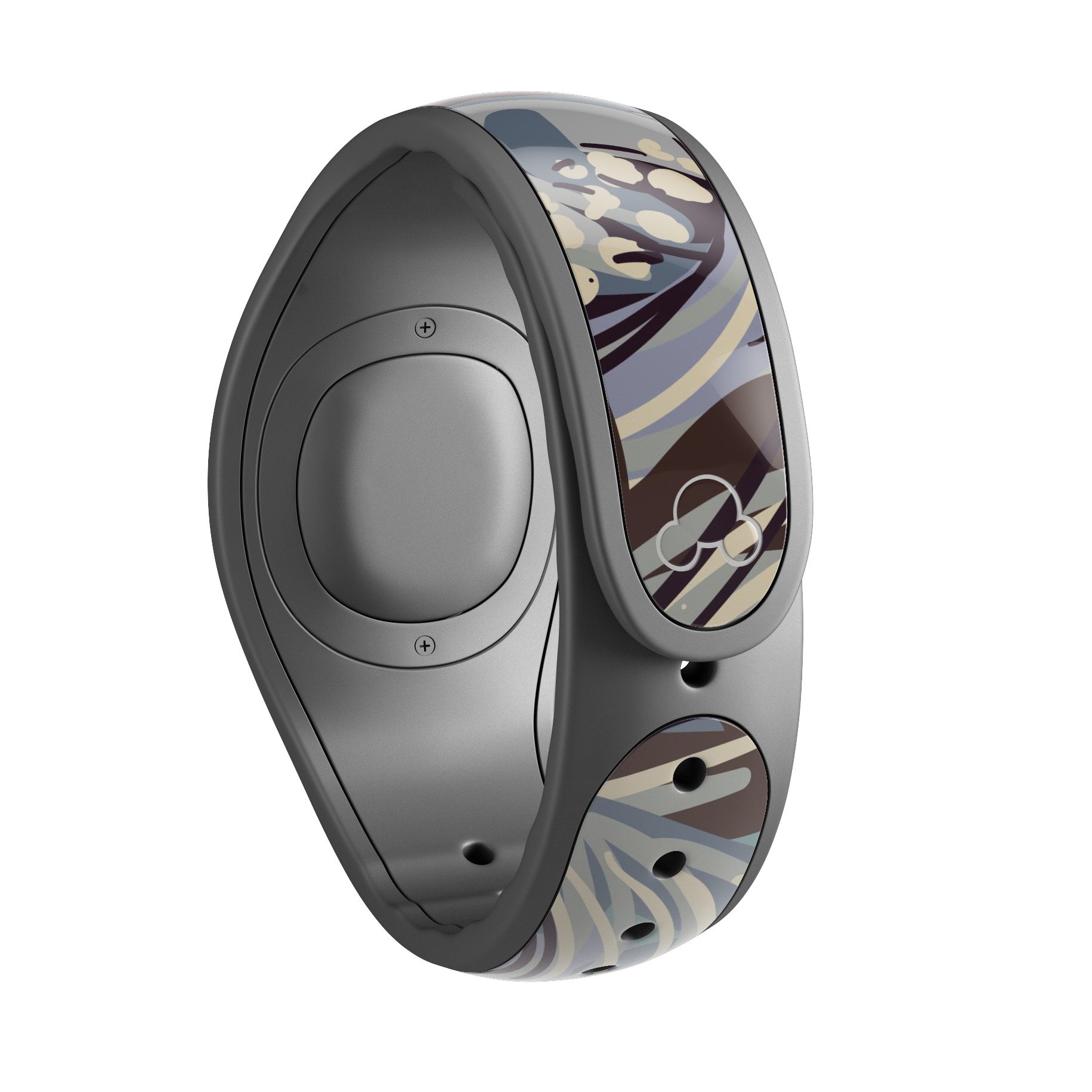 Abstract Subtle Toned Floral Strokes decal skin wrap kit for Disney Magic Band, showcasing floral patterns and vibrant colors.