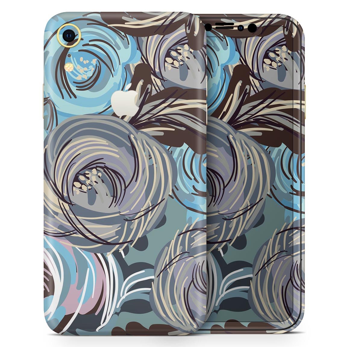 Abstract Subtle Toned Floral Strokes skin for Apple iPhone, showcasing a stylish floral design on a sleek vinyl surface.