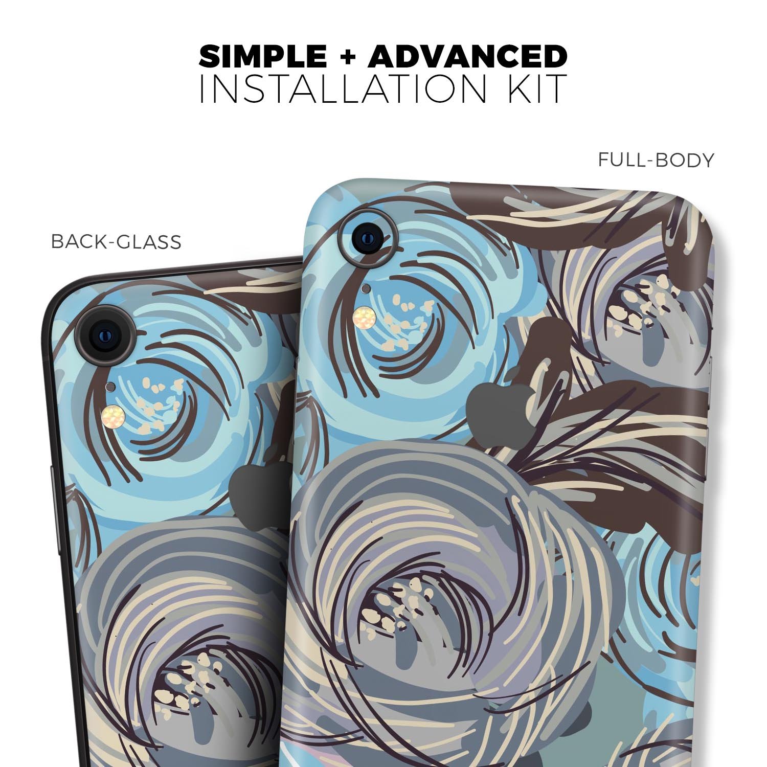 Abstract Subtle Toned Floral Strokes skin for Apple iPhone, showcasing a stylish floral design on a sleek vinyl surface.