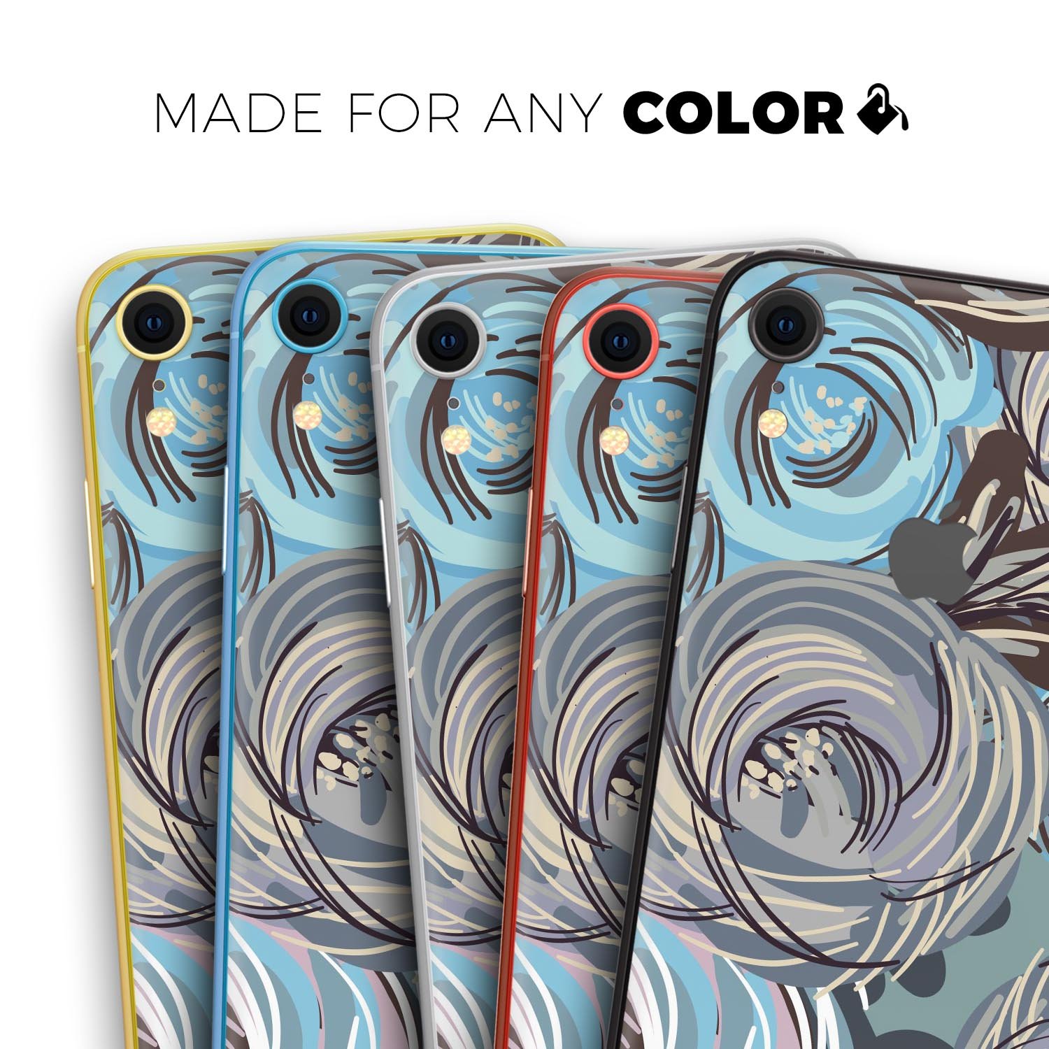 Abstract Subtle Toned Floral Strokes skin for Apple iPhone, showcasing a stylish floral design on a sleek vinyl surface.