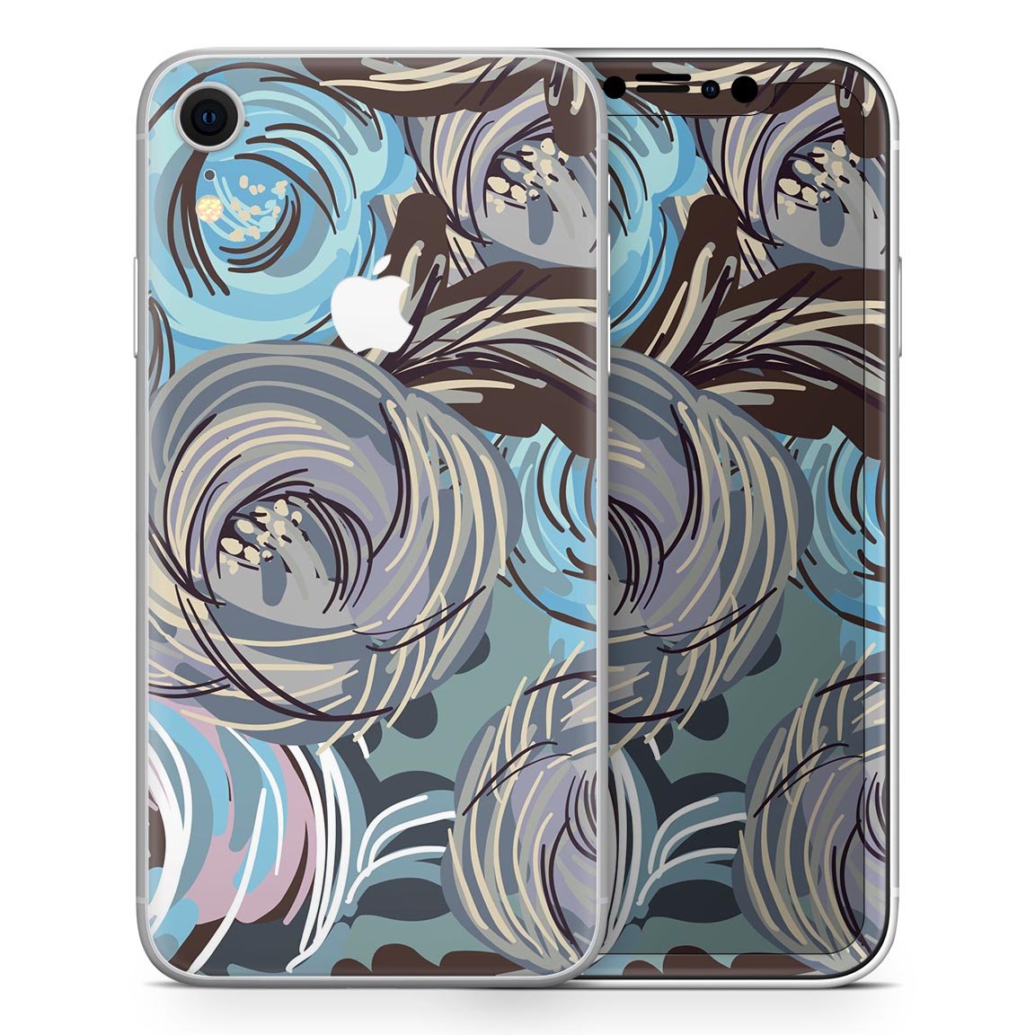 Abstract Subtle Toned Floral Strokes skin for Apple iPhone, showcasing a stylish floral design on a sleek vinyl surface.