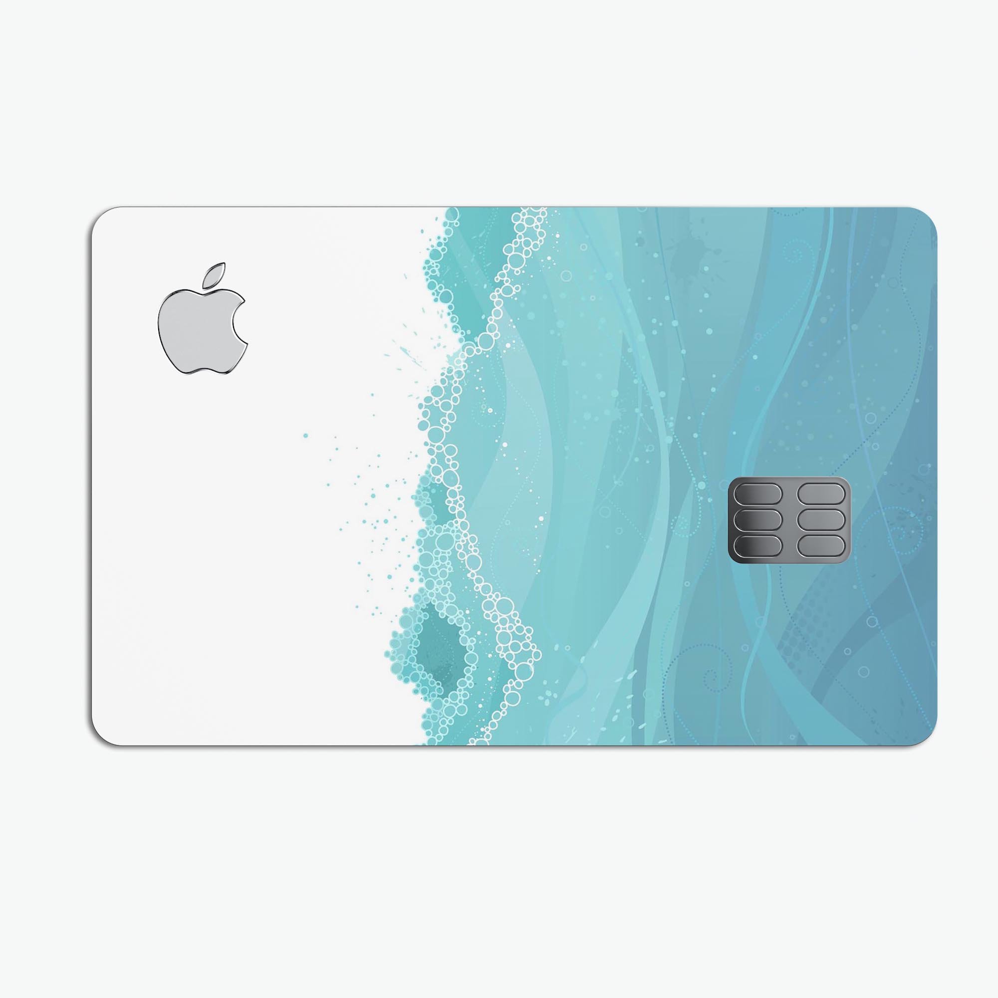 Abstract WaterWaves decal skin for Apple Card, showcasing vibrant design and premium vinyl material.