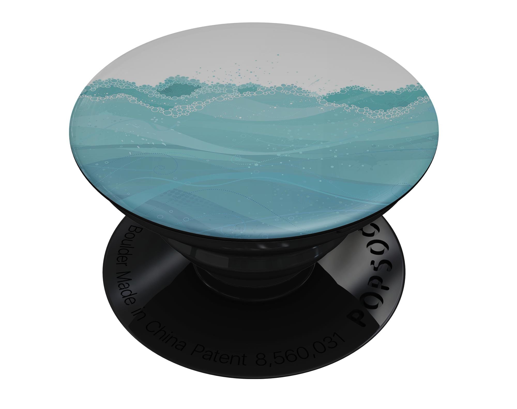 Abstract WaterWaves Skin Kit for PopSockets featuring vibrant wave patterns on premium vinyl.