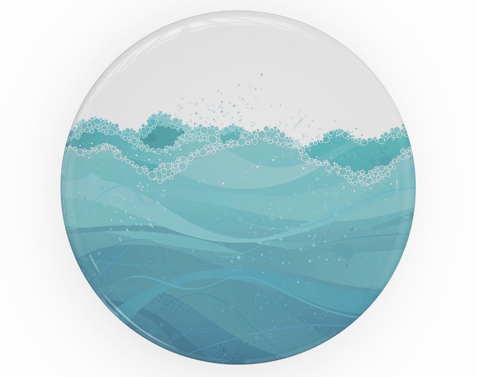 Abstract WaterWaves Skin Kit for PopSockets featuring vibrant wave patterns on premium vinyl.