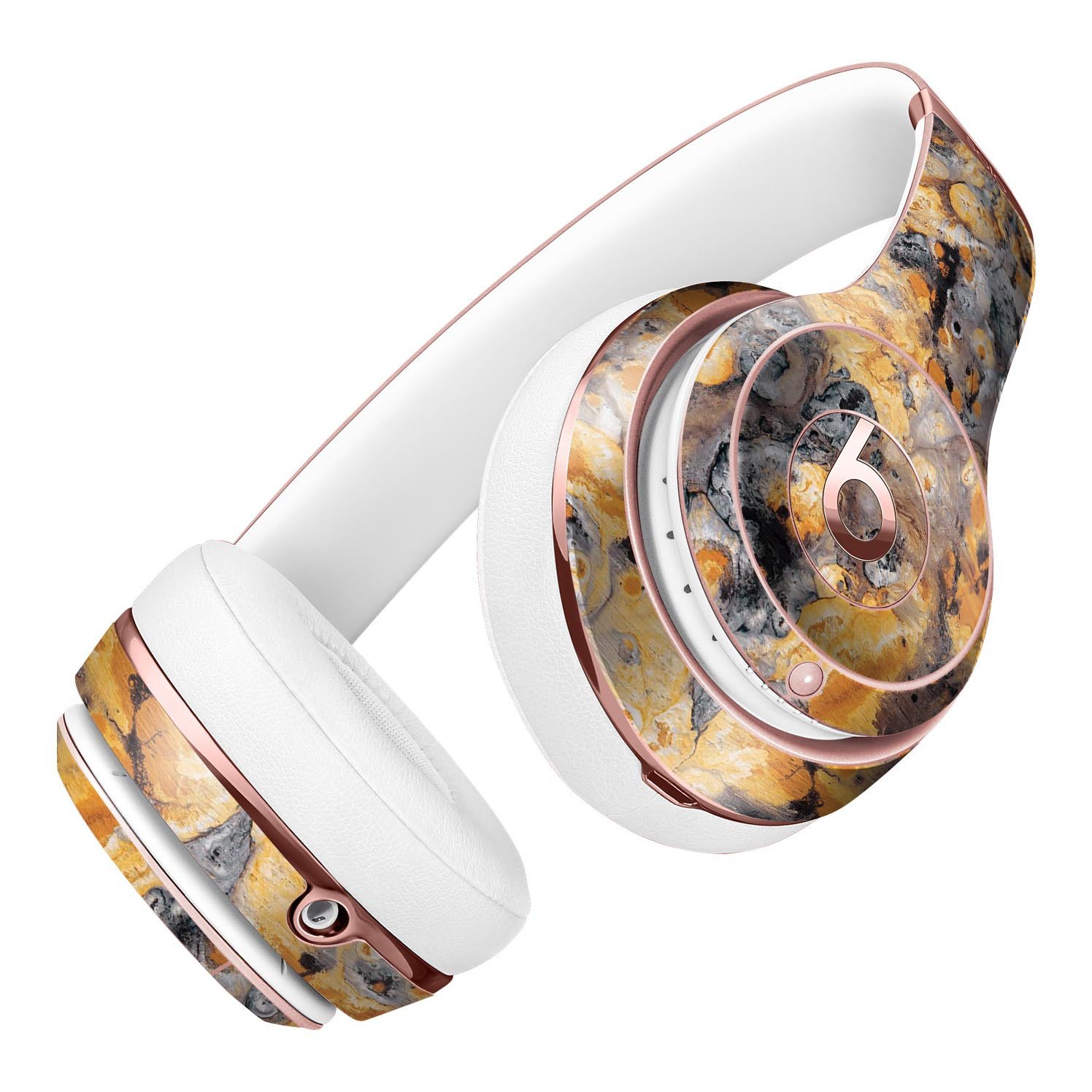 Abstract Wet Gold Paint Full-Body Skin Kit for Beats by Dre Solo 3, showcasing a stylish design and premium vinyl material.