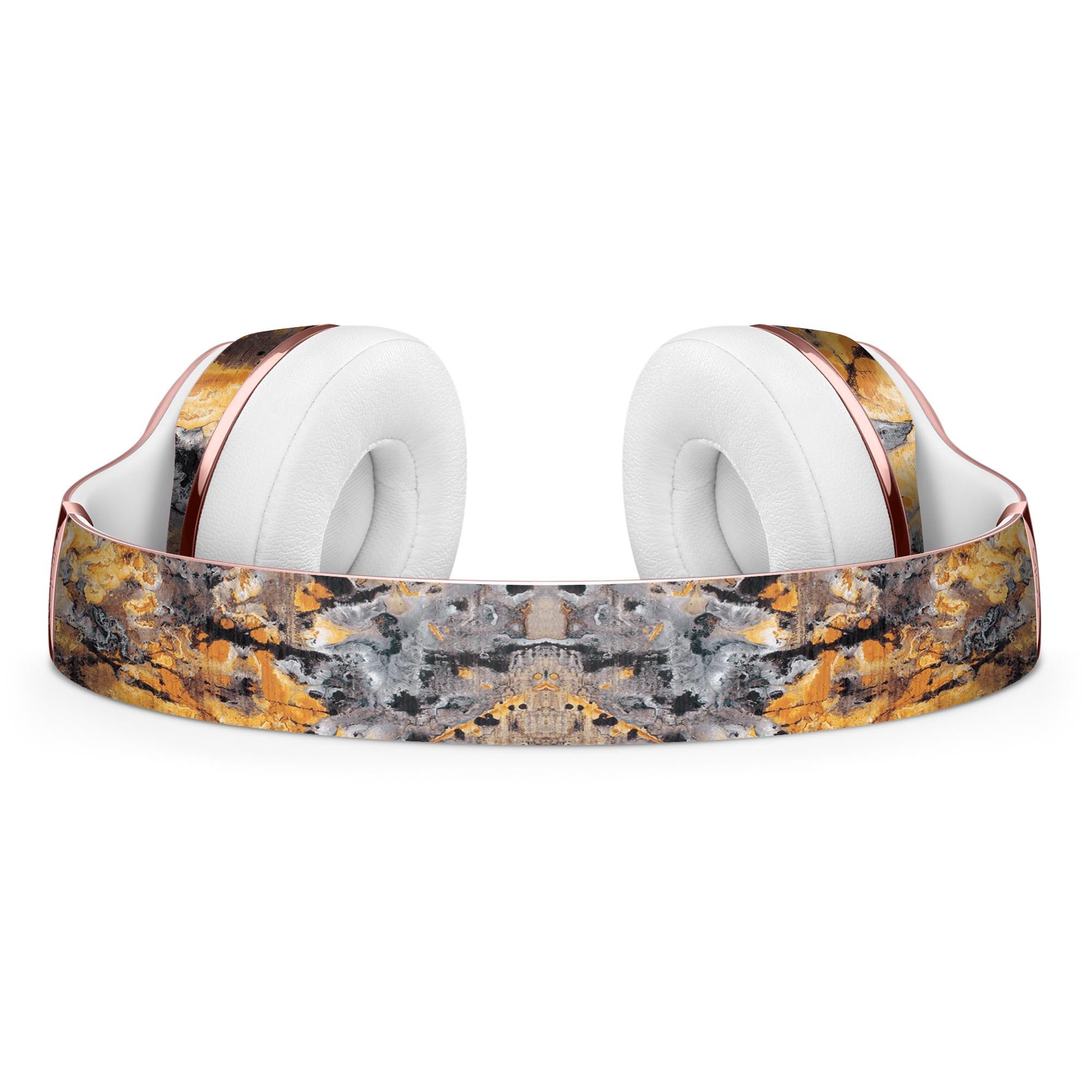 Abstract Wet Gold Paint Full-Body Skin Kit for Beats by Dre Solo 3, showcasing a stylish design and premium vinyl material.