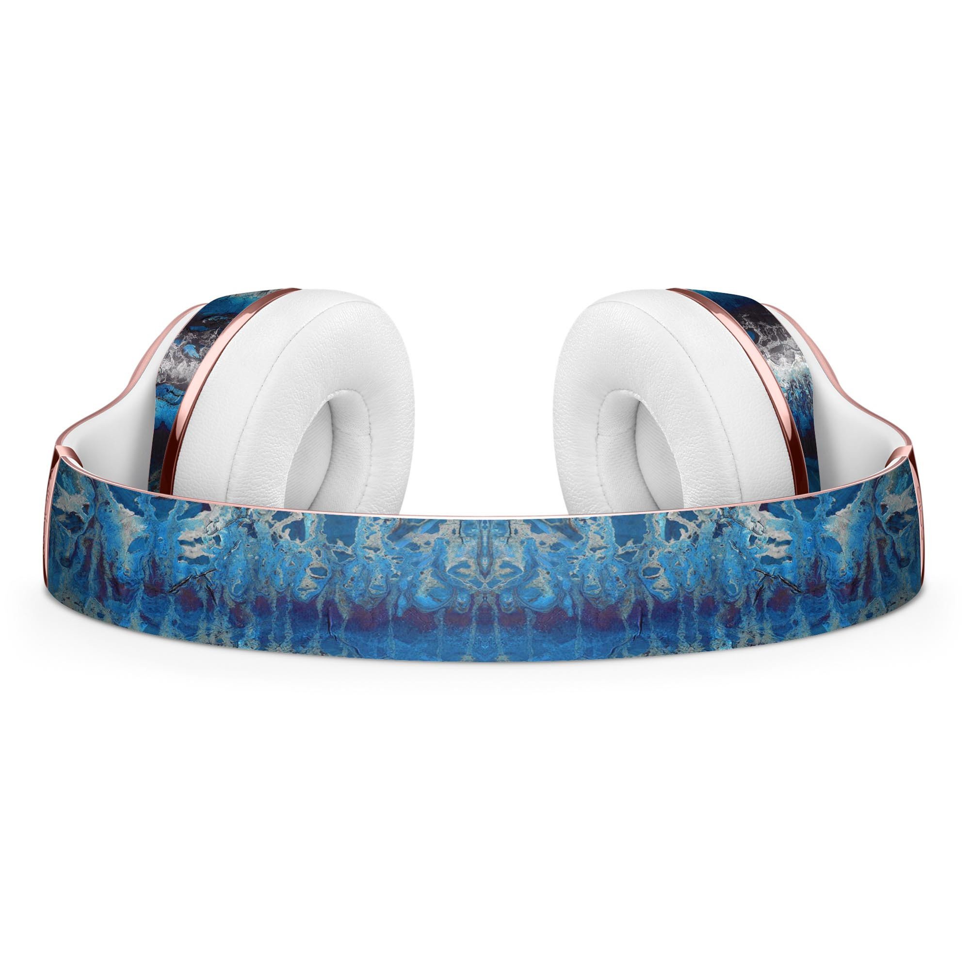 Abstract Wet Paint Blues v8 Full-Body Skin Kit for Beats by Dre Solo 3 Wireless Headphones, showcasing vibrant colors and unique design.