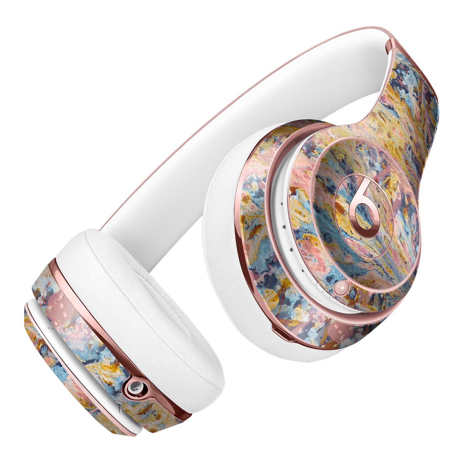 Abstract Wet Paint Color Paradise Skin Kit for Beats by Dre Solo 3 Wireless Headphones, showcasing vibrant colors and sleek design.