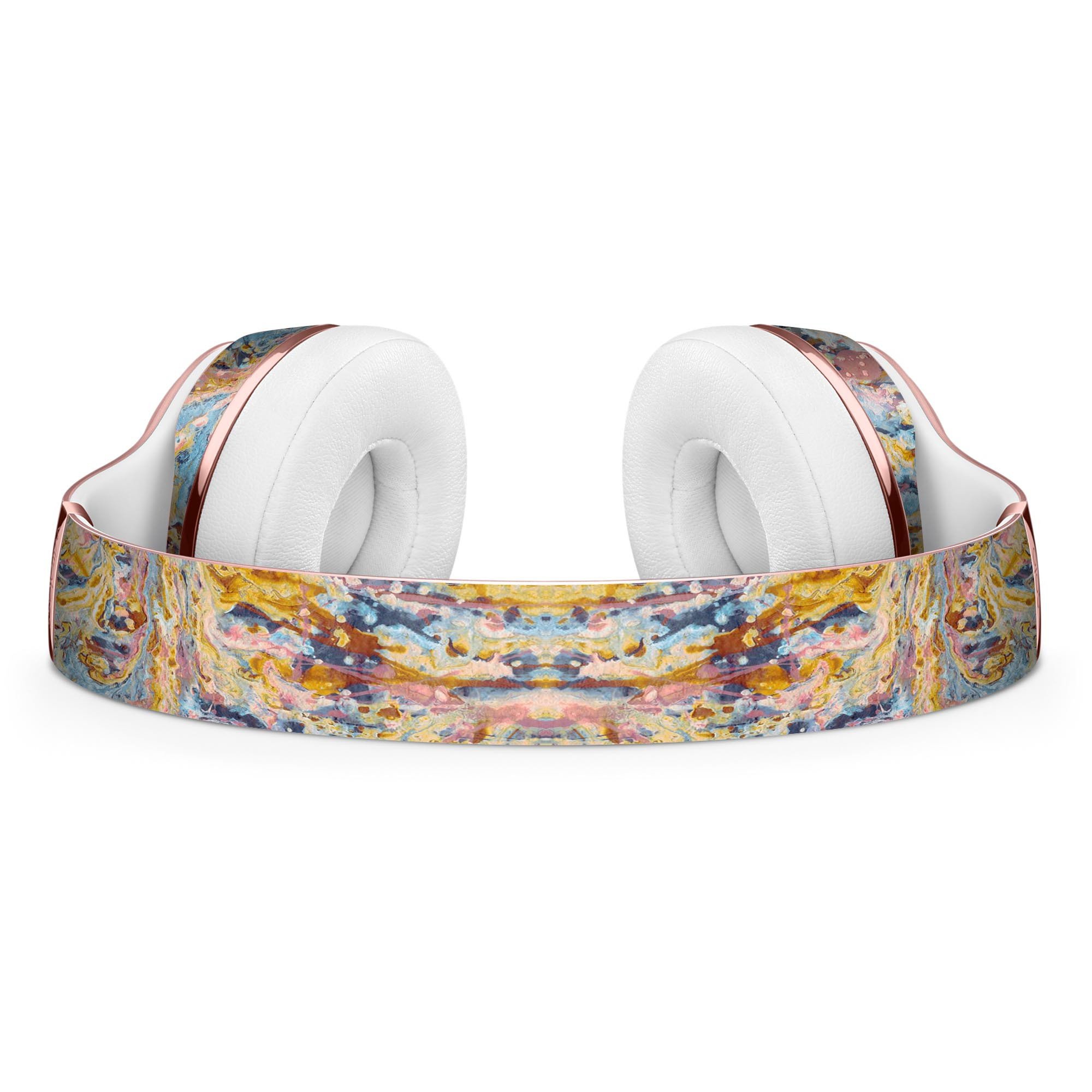 Abstract Wet Paint Color Paradise Skin Kit for Beats by Dre Solo 3 Wireless Headphones, showcasing vibrant colors and sleek design.