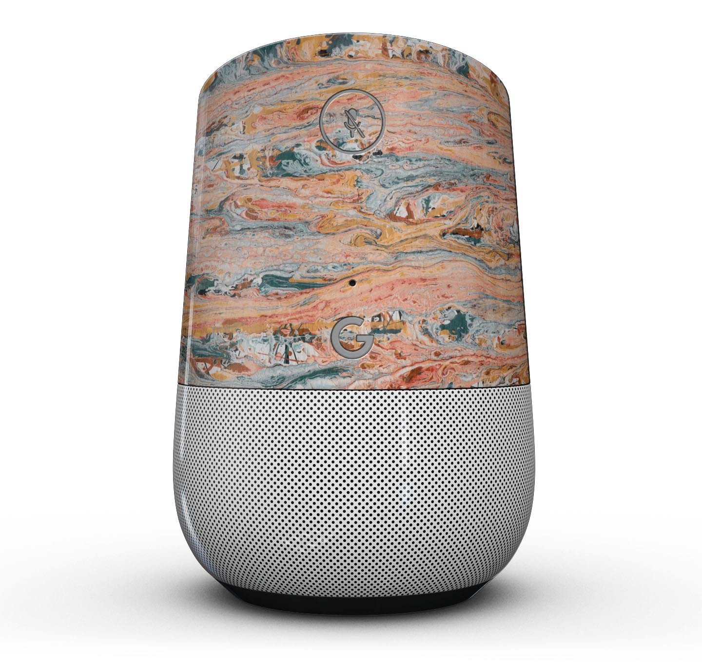 Abstract Wet Paint Coral Love Full-Body Skin Kit for Google Home, featuring a vibrant coral design for stylish protection.