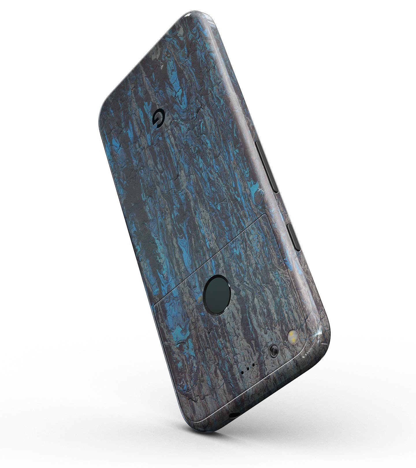 Abstract Wet Paint Dark Blues v2 Full-Body Skin Kit for Google Pixel, showcasing sleek design and vibrant colors.