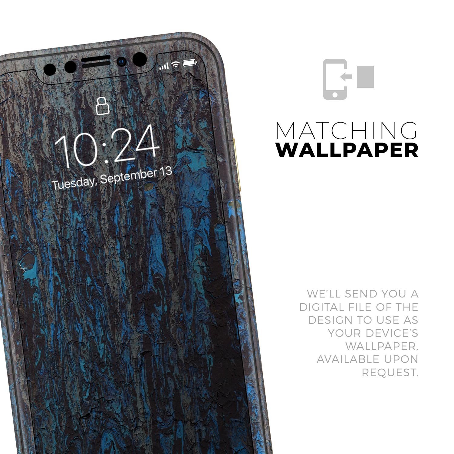 Abstract Wet Paint Dark Blues v2 skin for Apple iPhone XR, showcasing vibrant dark blue paint design.