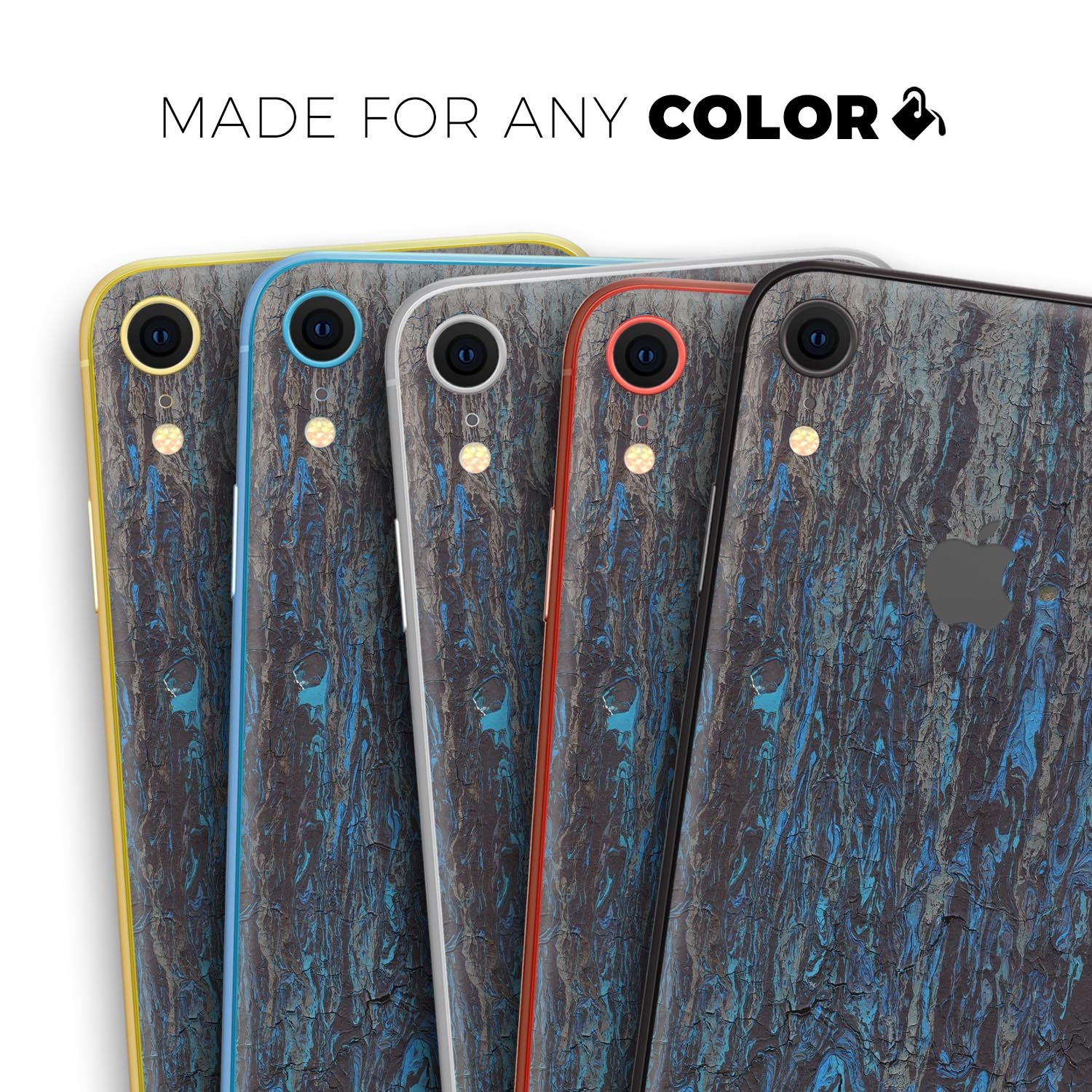 Abstract Wet Paint Dark Blues v2 skin for Apple iPhone XR, showcasing vibrant dark blue paint design.