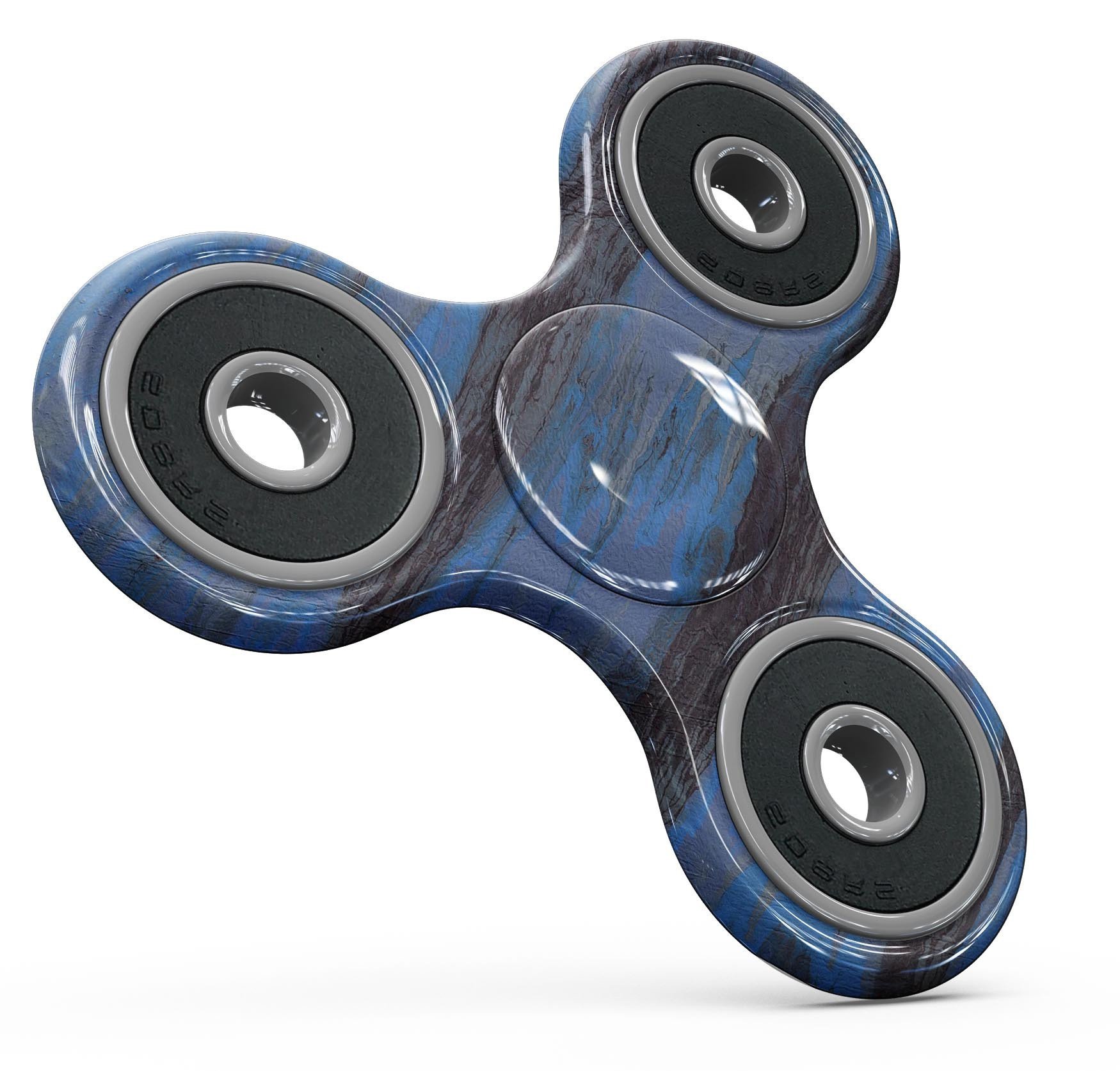 Abstract Wet Paint Dark Blues v3 full-body skin kit for fidget spinner, showcasing vibrant colors and artistic patterns.