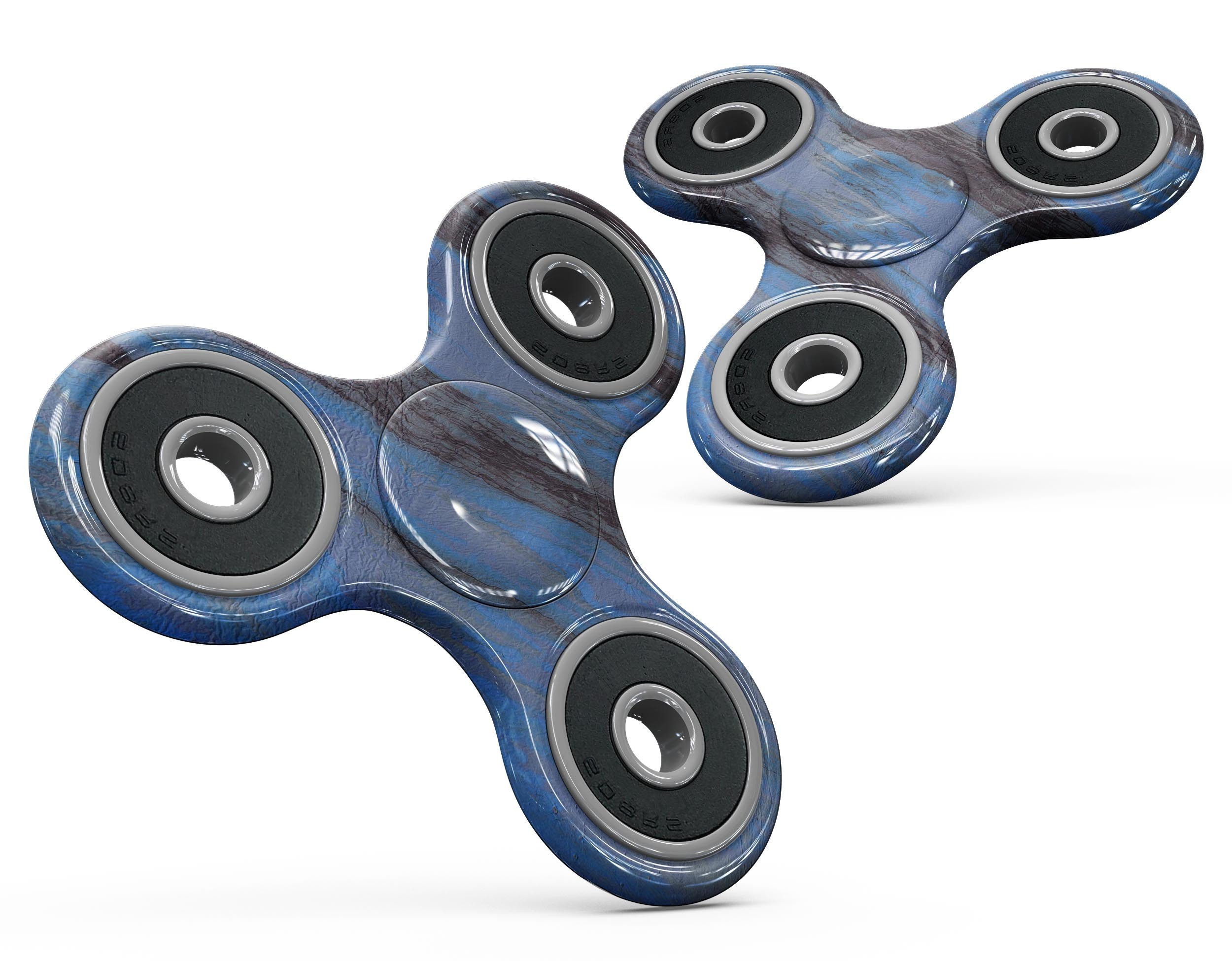 Abstract Wet Paint Dark Blues v3 full-body skin kit for fidget spinner, showcasing vibrant colors and artistic patterns.