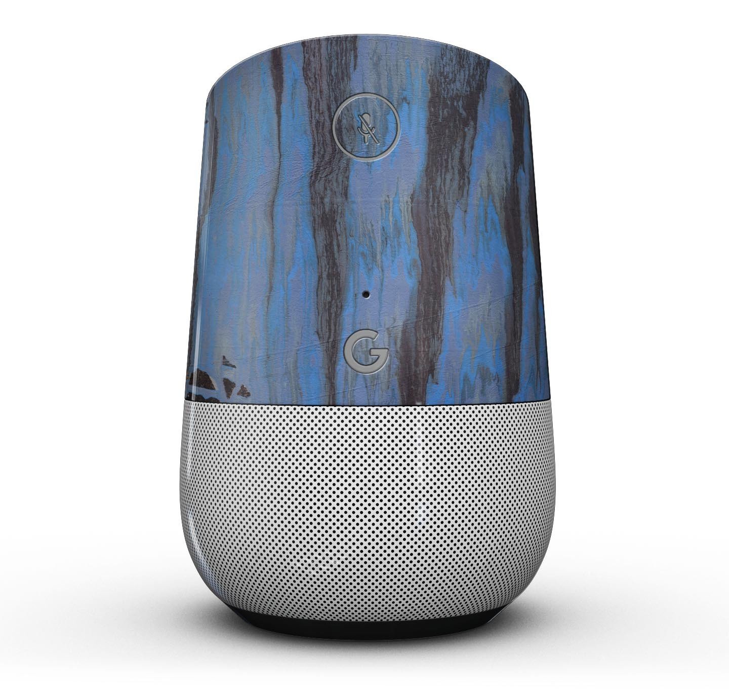 Abstract Wet Paint Dark Blues v3 Full-Body Skin Kit for Google Home Assistant, showcasing a vibrant blue design with a glossy finish.