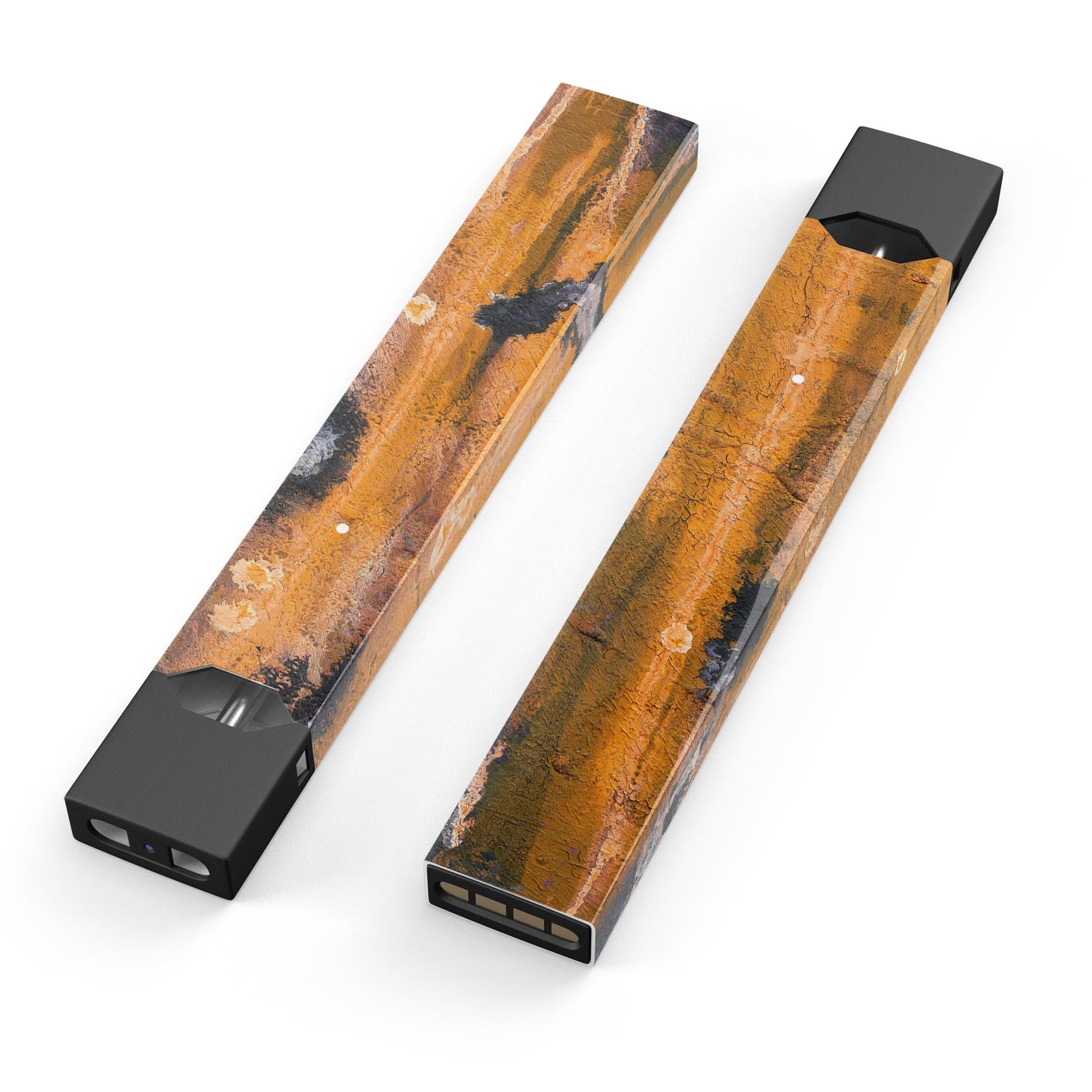 Abstract Wet Paint Dark Gold skin-wrap for JUUL device, showcasing vibrant colors and premium quality design.