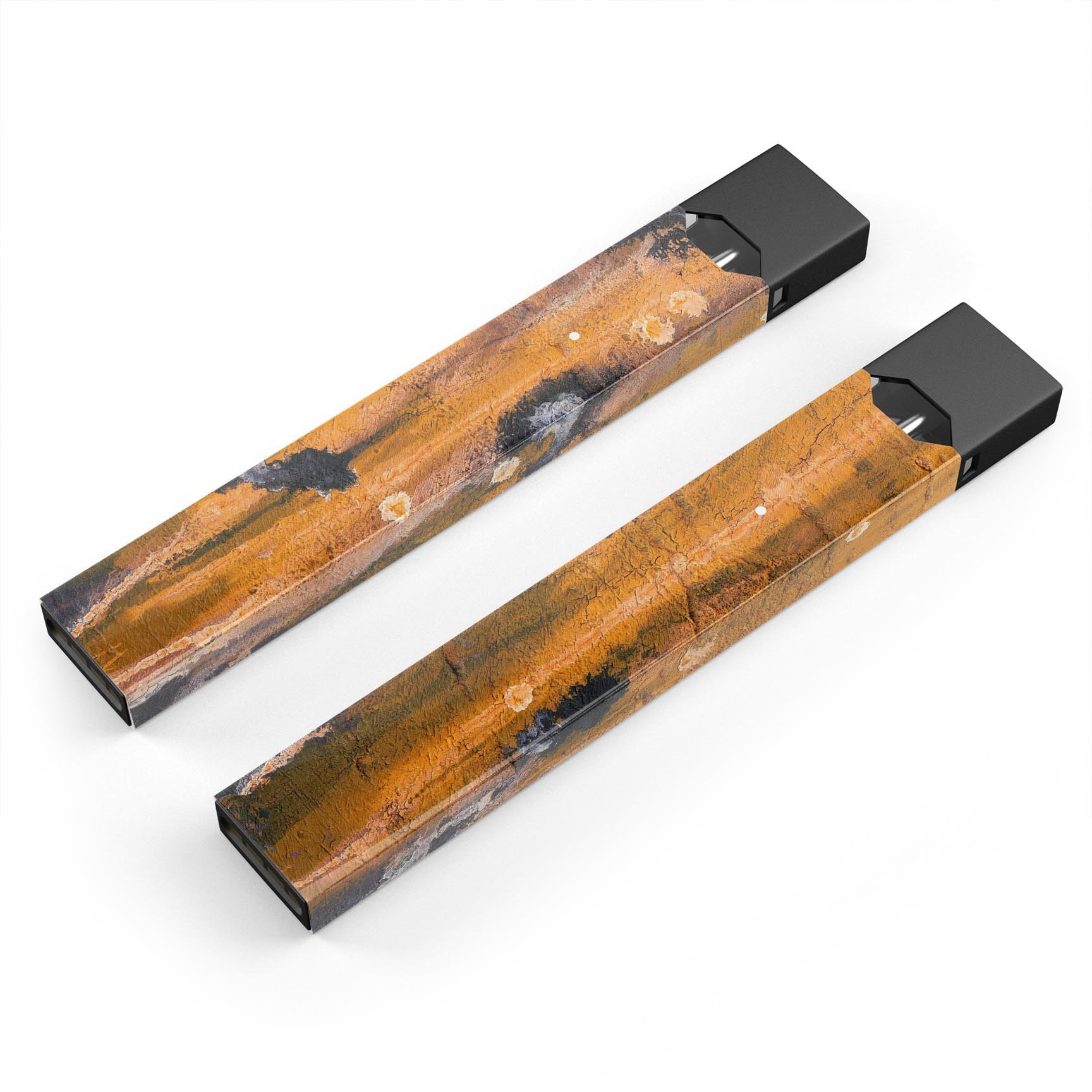 Abstract Wet Paint Dark Gold skin-wrap for JUUL device, showcasing vibrant colors and premium quality design.