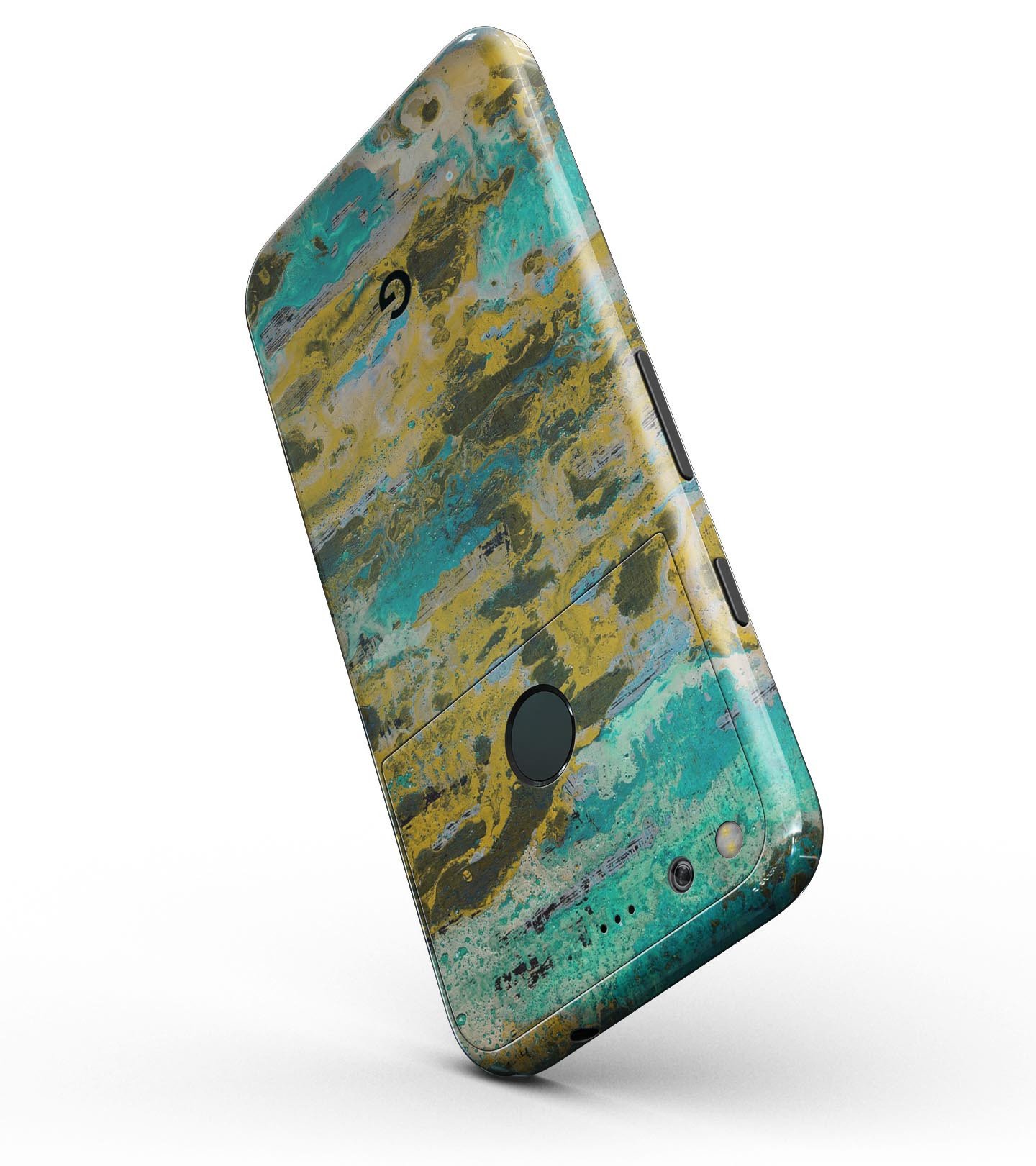 Abstract Wet Paint Gold Full-Body Skin Kit for Google Pixel, showcasing sleek design and precision fit.