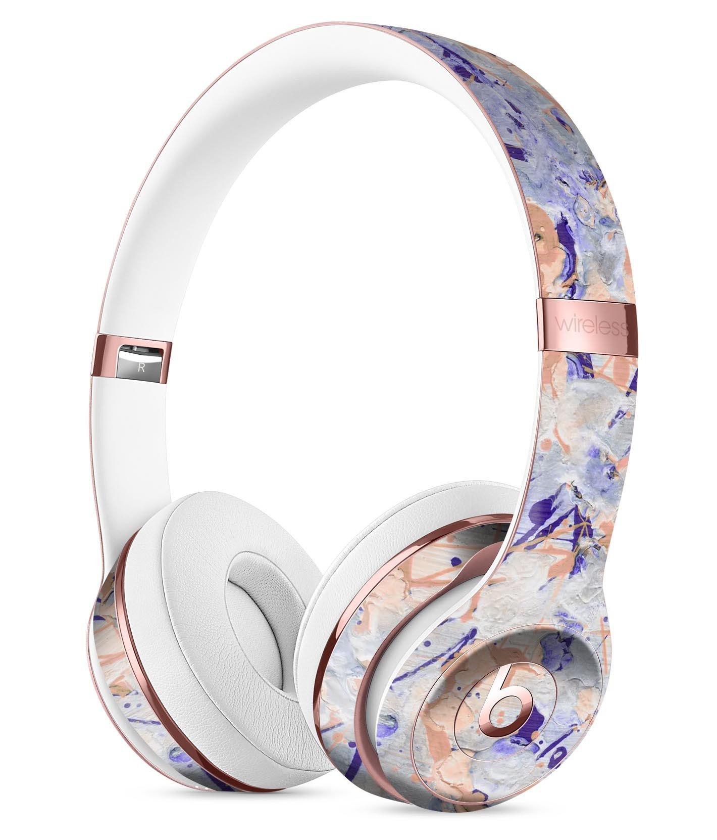 Abstract Wet Paint Pale Full-Body Skin Kit for Beats by Dre Solo 3, showcasing vibrant colors and a sleek design.