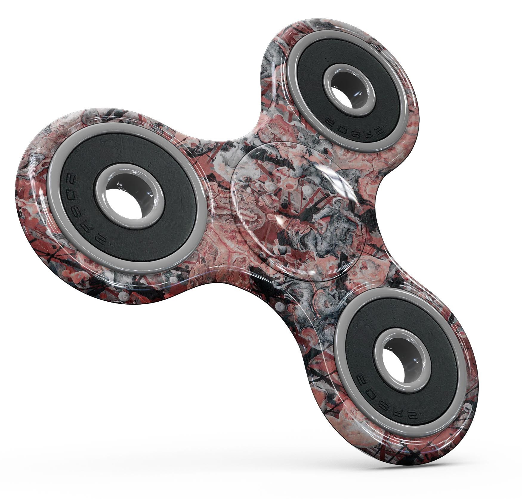 Abstract Wet Paint Pale Pink Full-Body Skin-Kit for fidget spinner, showcasing vibrant colors and artistic design.