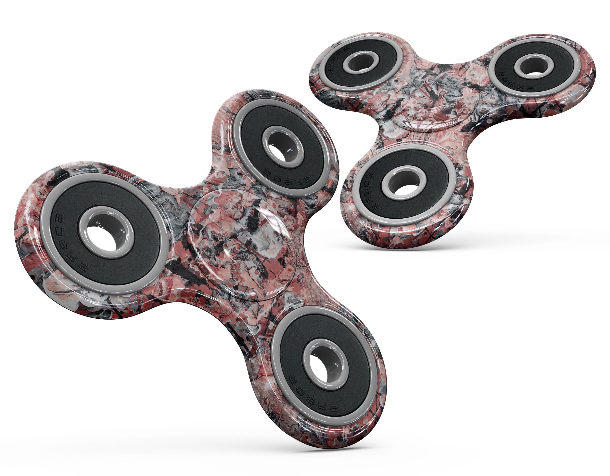 Abstract Wet Paint Pale Pink Full-Body Skin-Kit for fidget spinner, showcasing vibrant colors and artistic design.