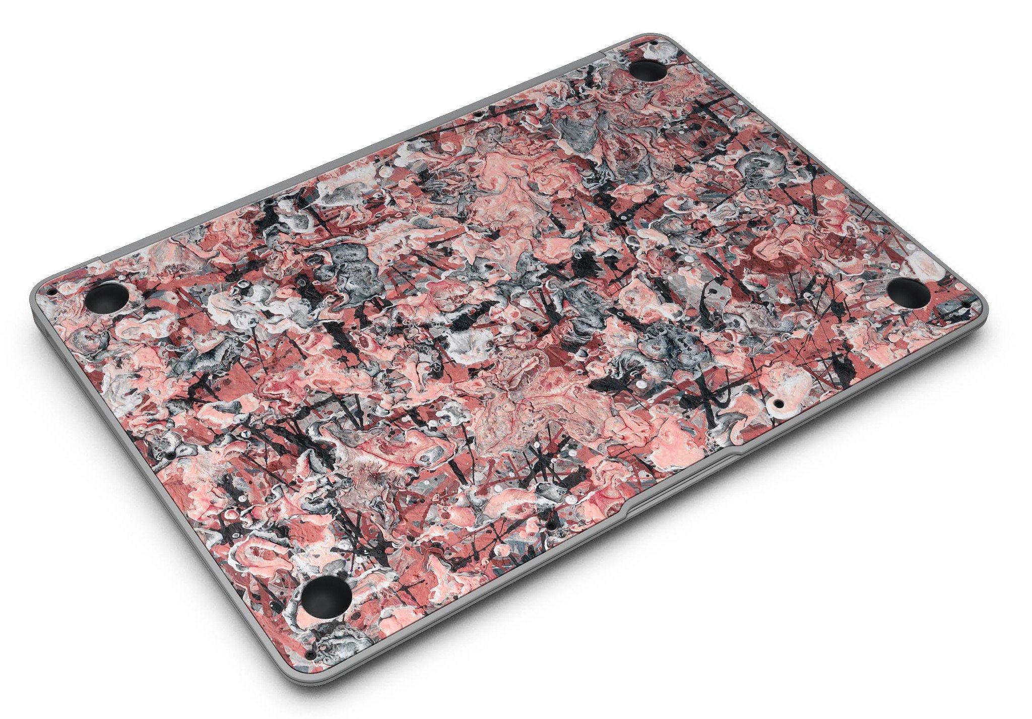 Abstract Wet Paint Pale Pink MacBook Air Skin Kit showcasing a stylish design with premium vinyl material.