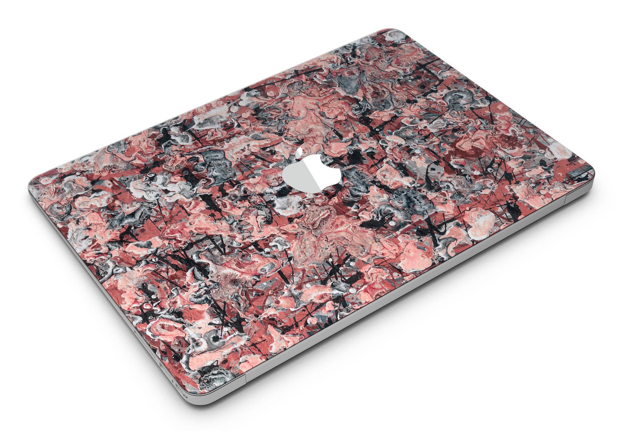 Abstract Wet Paint Pale Pink MacBook Air Skin Kit showcasing a stylish design with premium vinyl material.