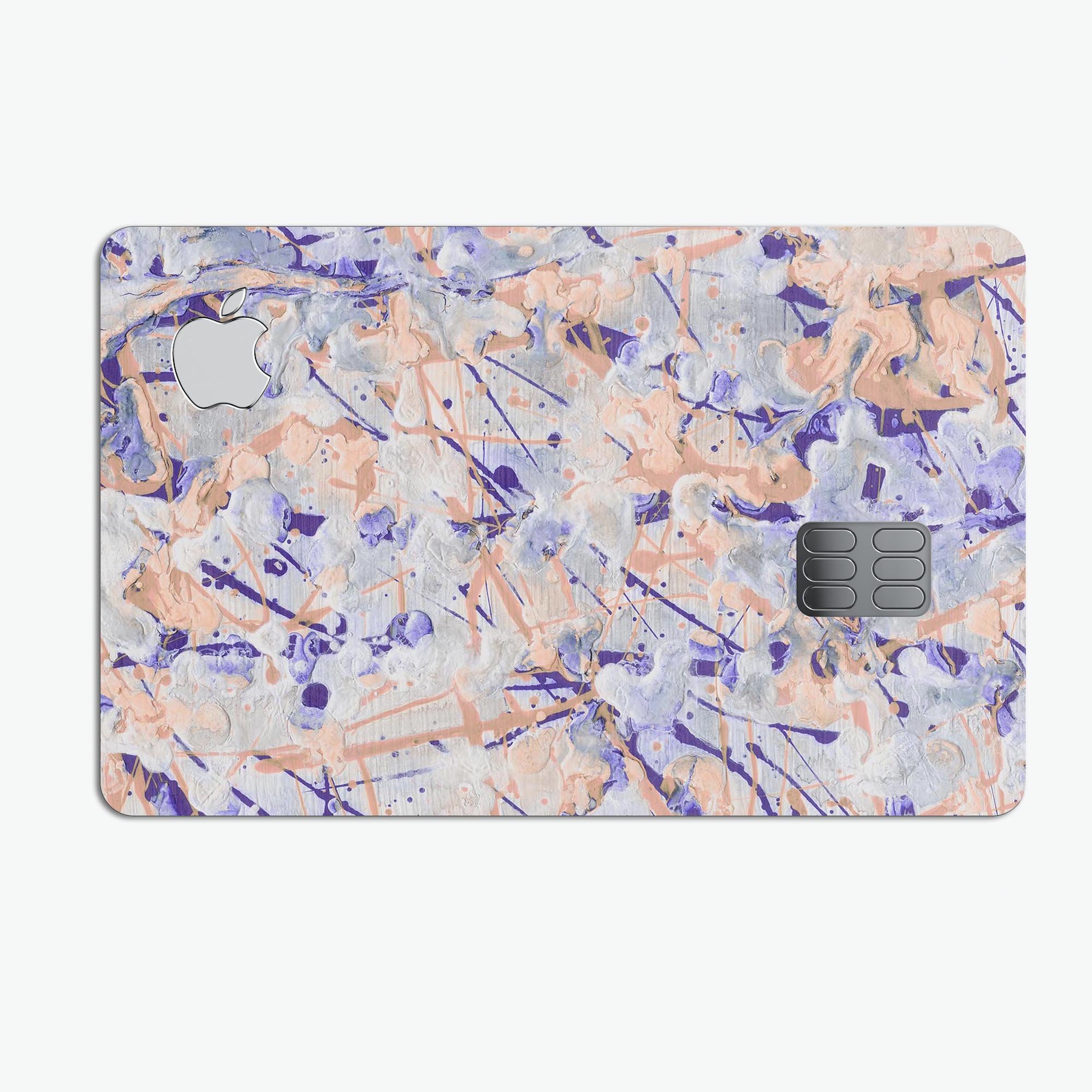 Abstract Wet Paint Pale skin kit for Apple Card, showcasing premium vinyl design and protective features.