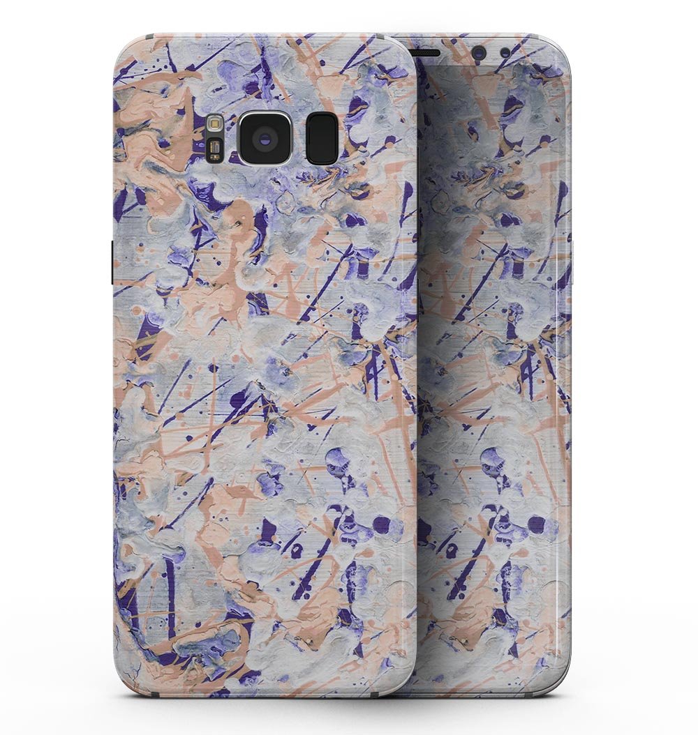 Samsung Galaxy S8 with Abstract Wet Paint Pale full-body skin, showcasing vibrant colors and artistic design.