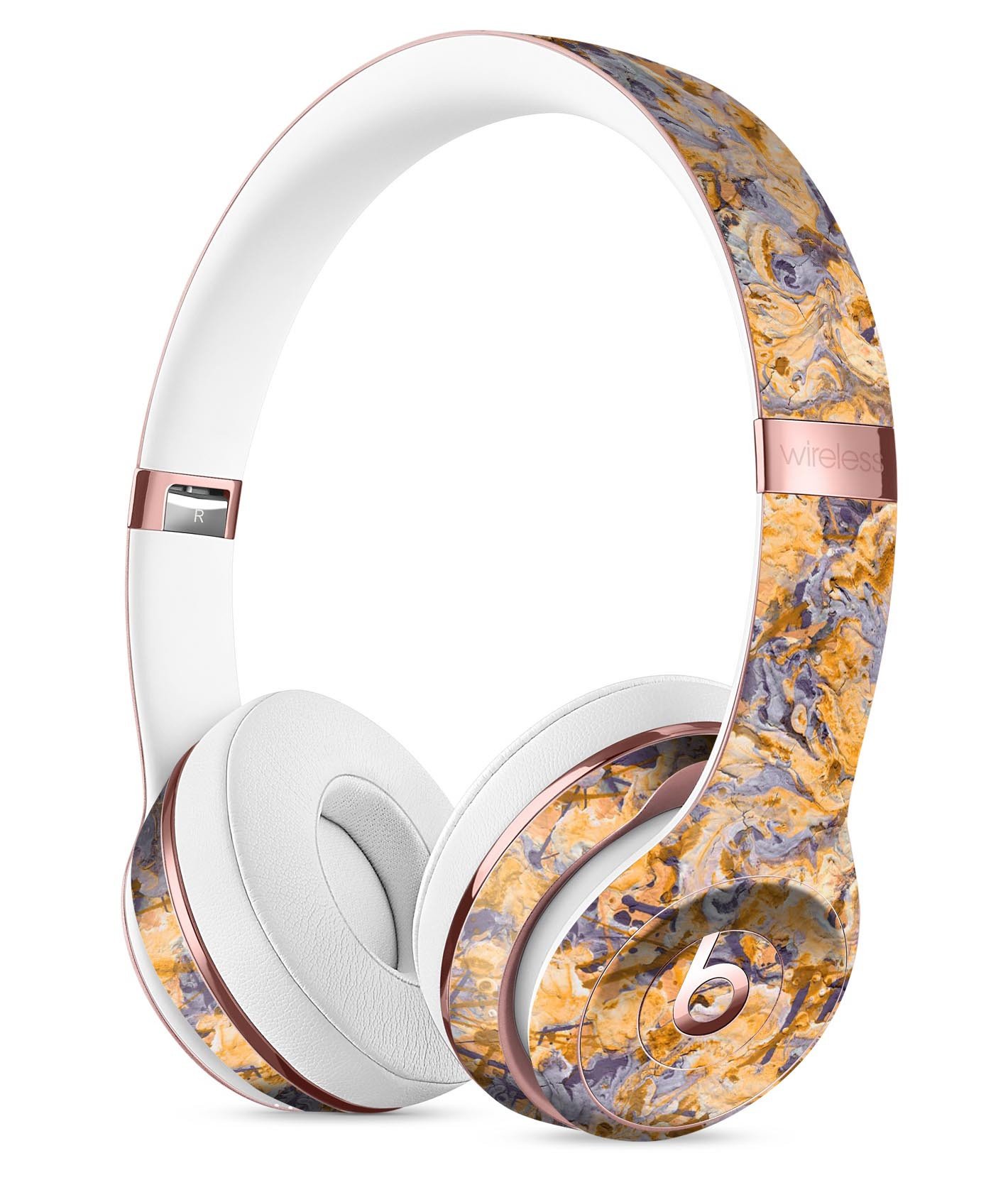 Abstract Wet Paint Pale v4 Full-Body Skin Kit for Beats by Dre Solo 3 Wireless Headphones, showcasing vibrant colors and a sleek design.